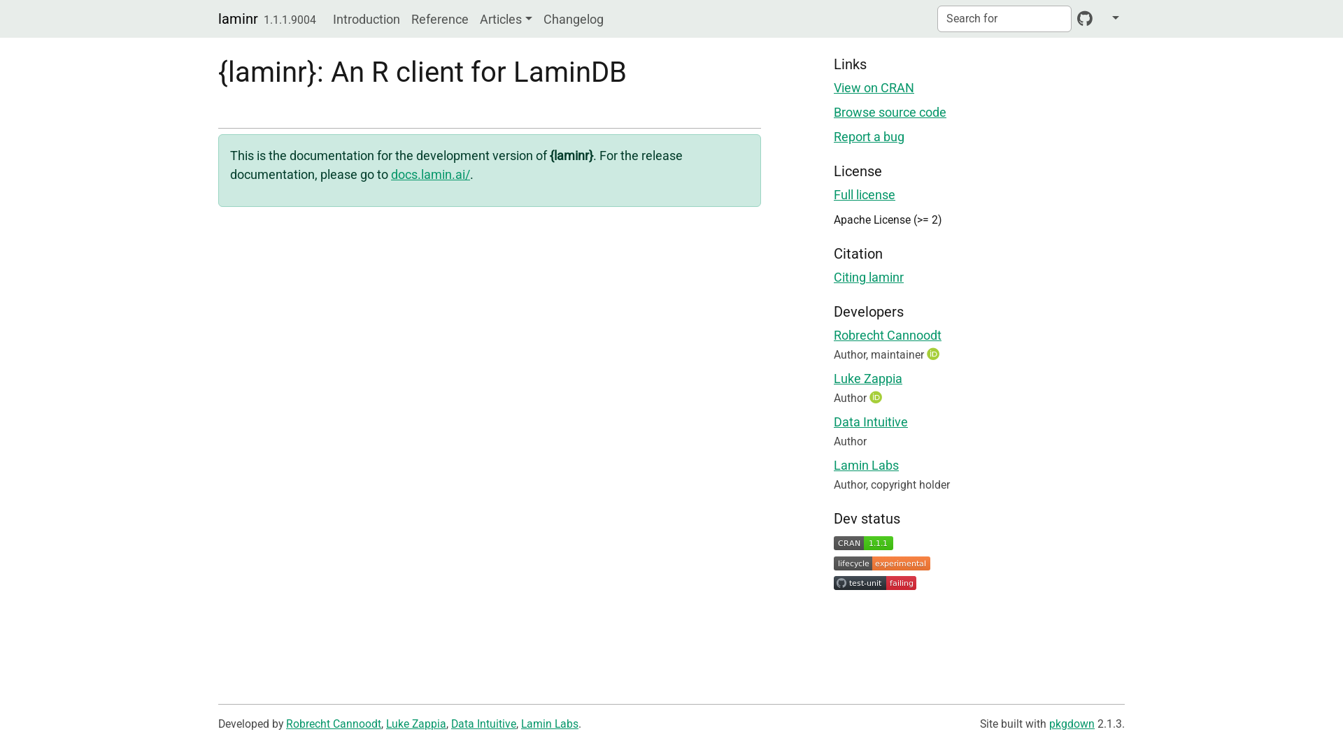 website screenshot of https://laminr.pages.dev/