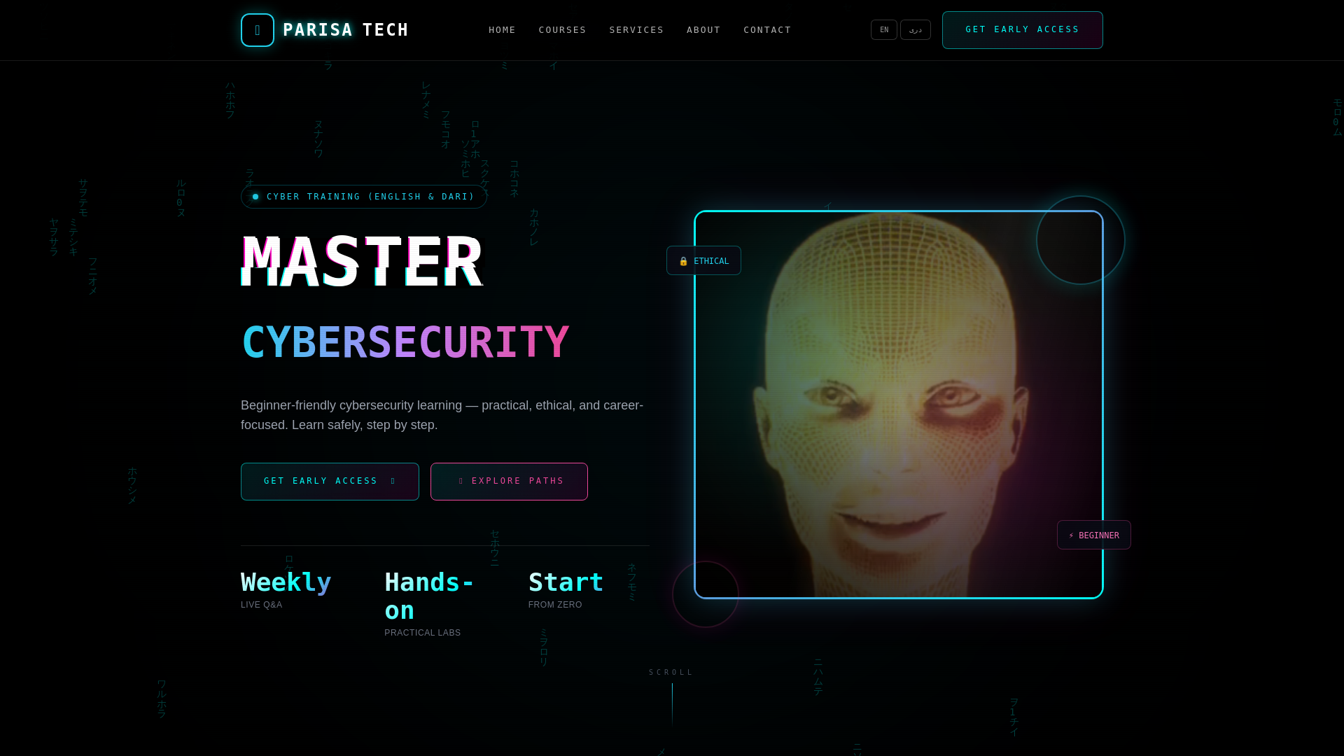 website screenshot of https://parisatec.com/