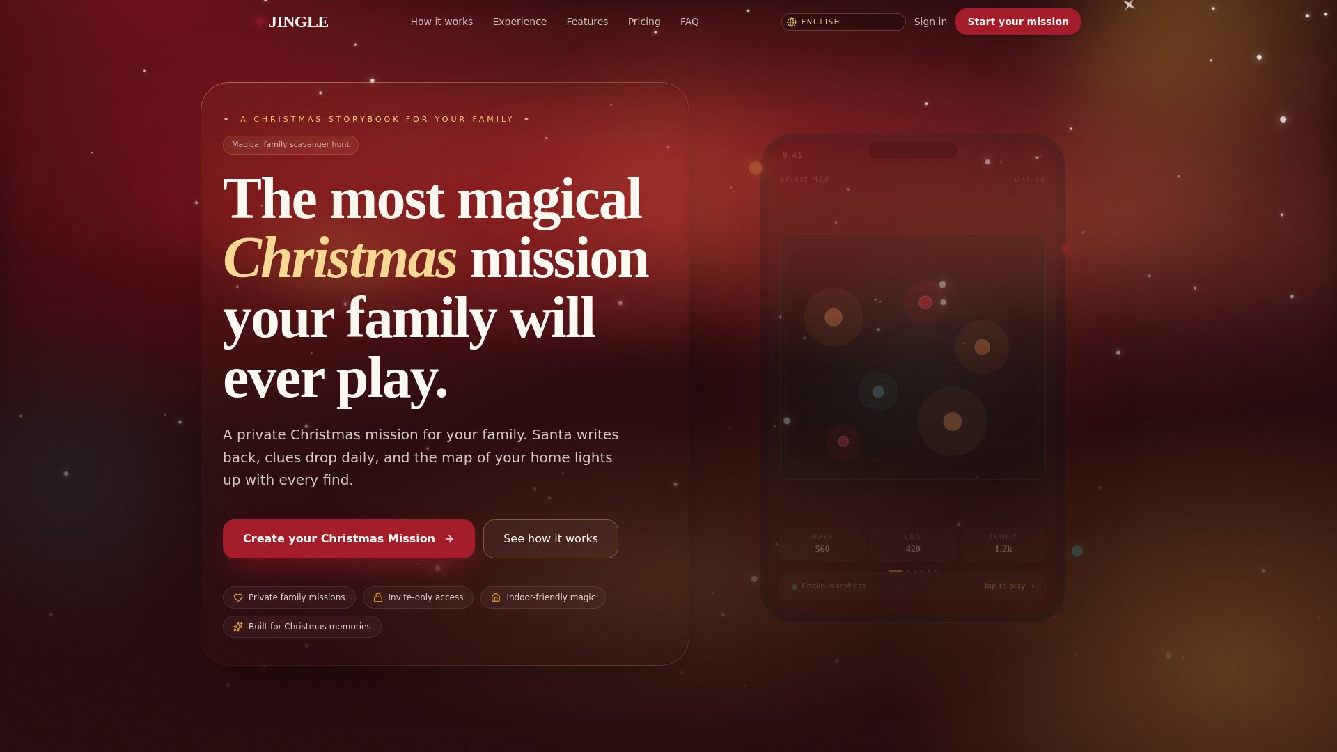 website screenshot of https://jinglemission.com/