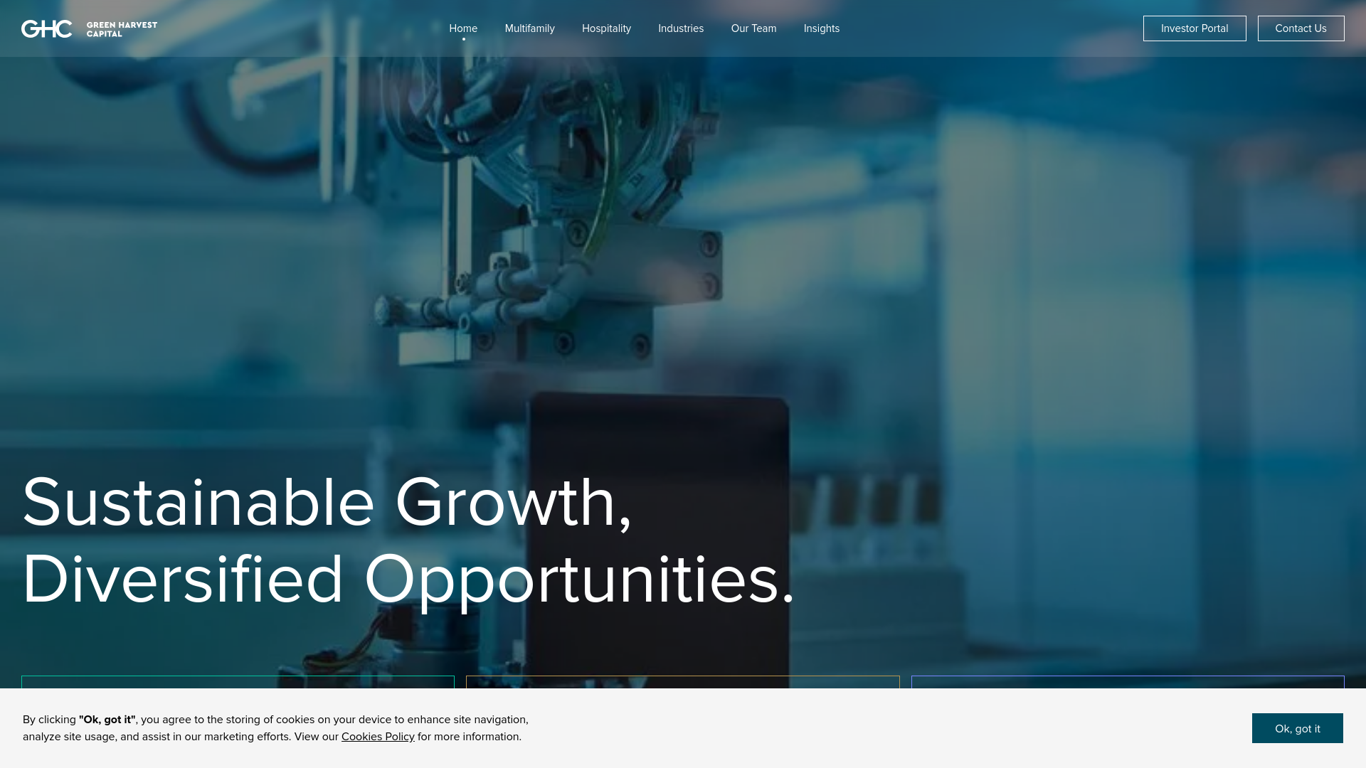 website screenshot of http://www.ghc-lp.com/