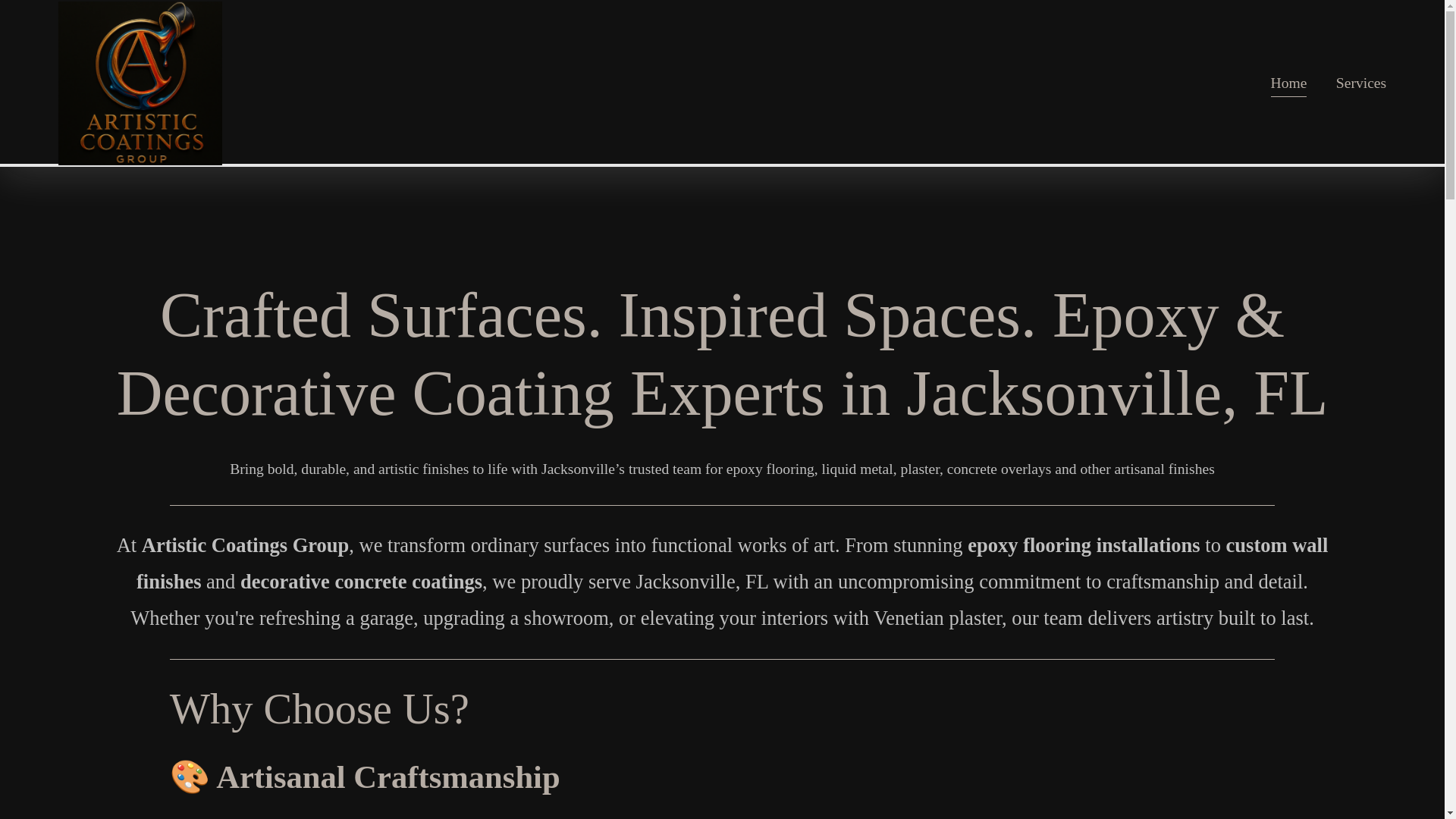 website screenshot of https://artisticcoatingsgroup.com/