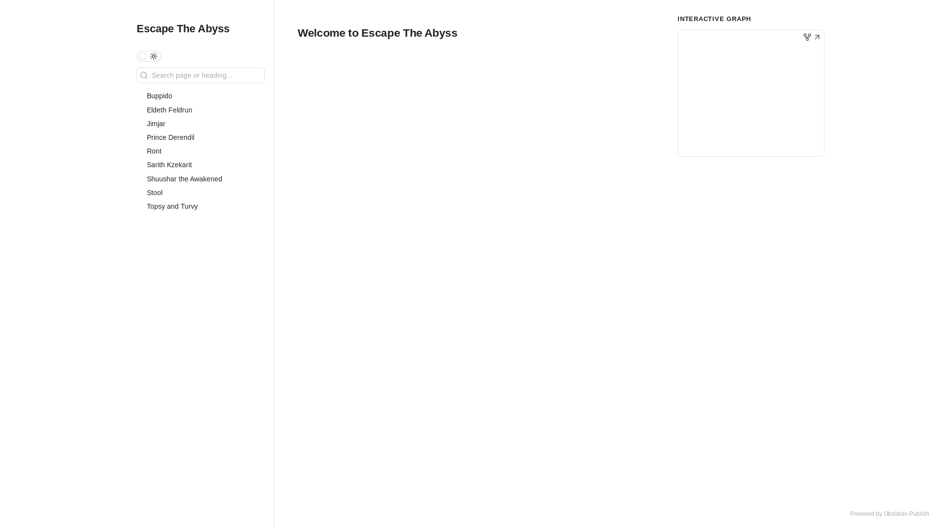 website screenshot of https://escape-the-abyss.no/