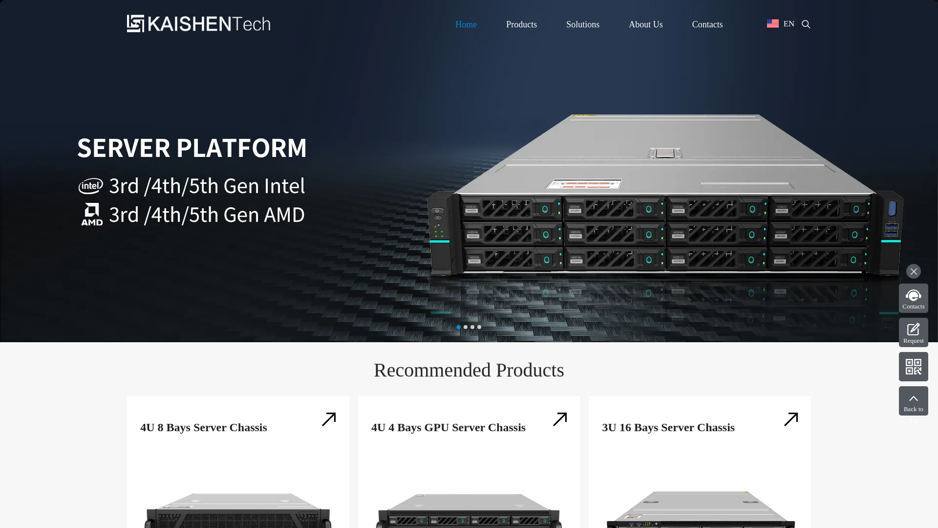 website screenshot of https://kaishentech.com