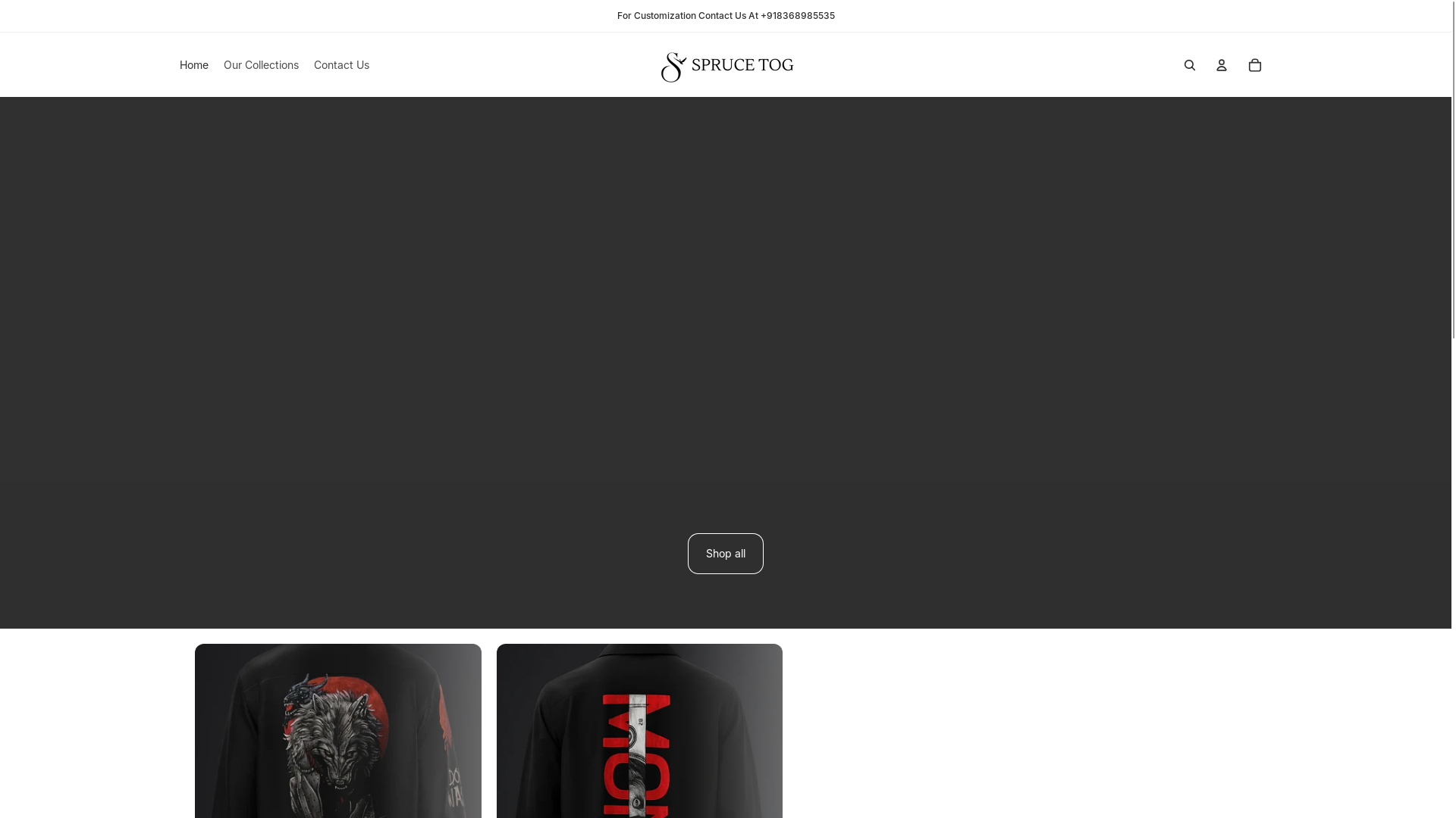 website screenshot of https://sprucetog.in/