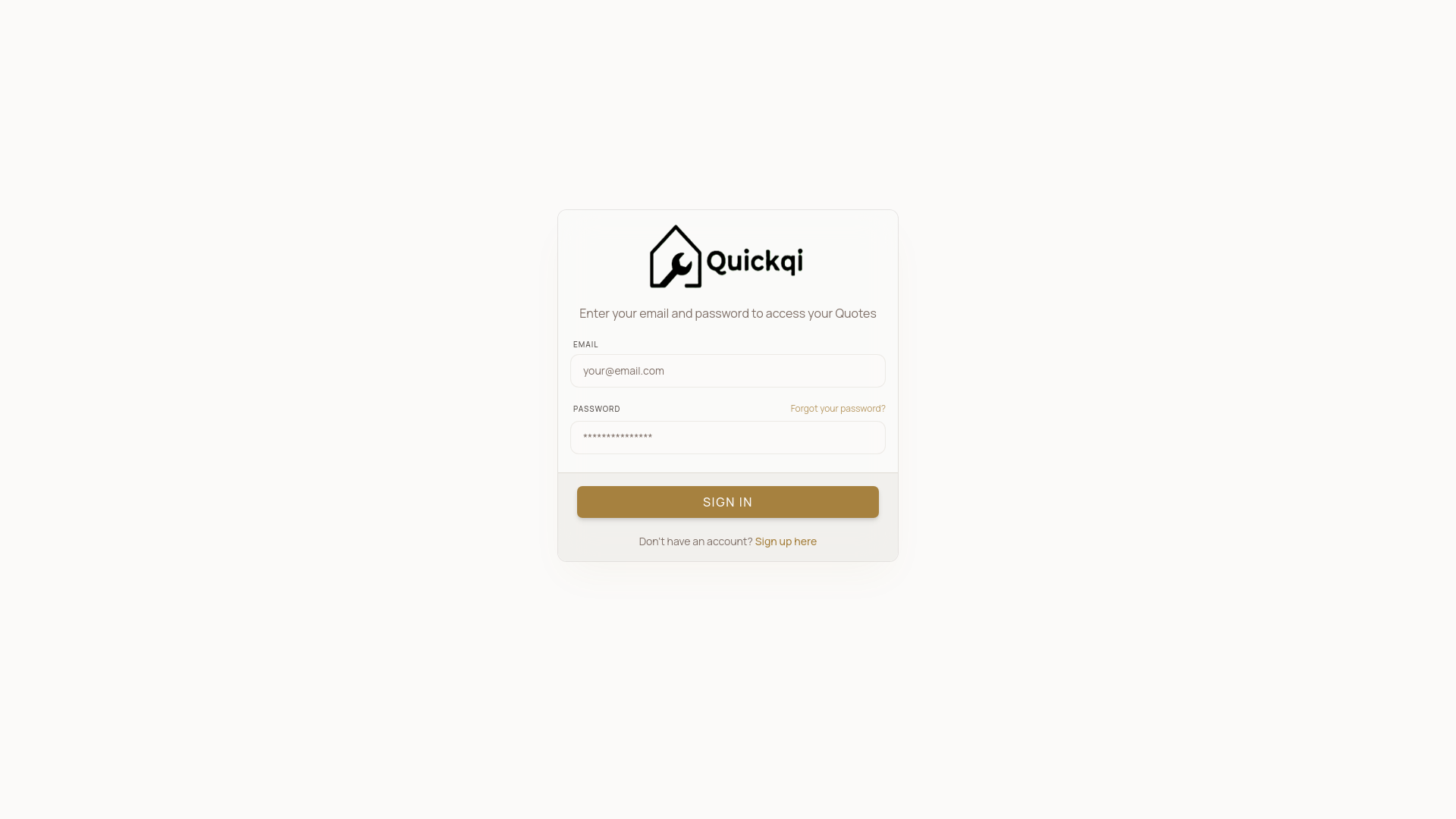 website screenshot of https://quickqi.app/
