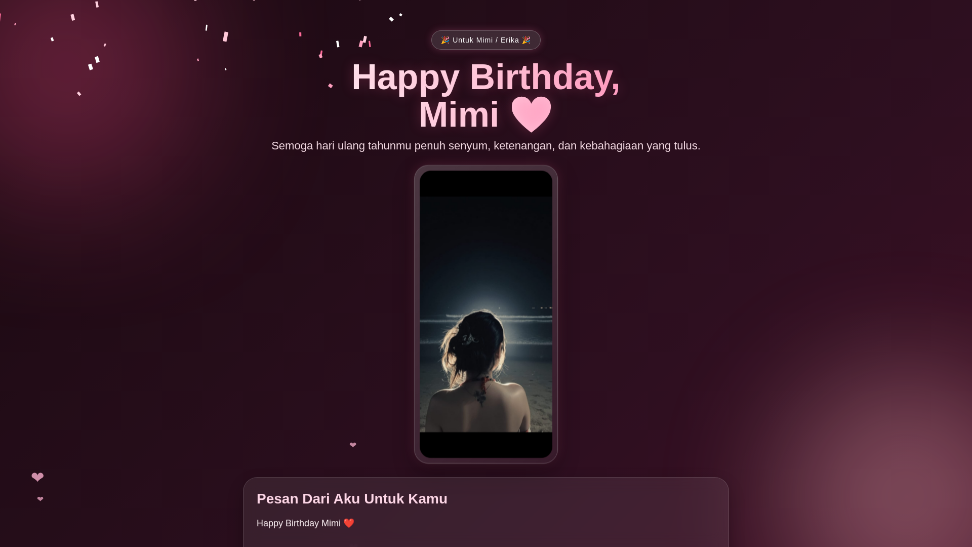 website screenshot of https://happy-birthday-erika.pages.dev/