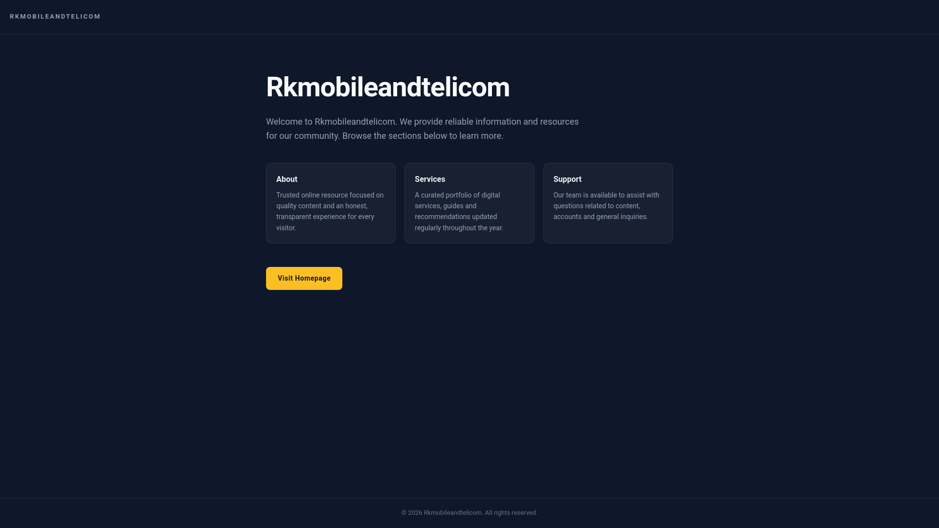 website screenshot of https://rkmobileandtelicom.com/