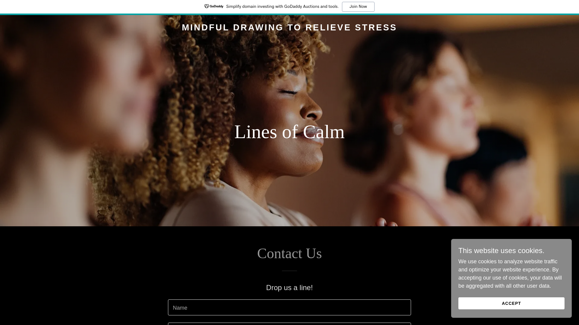 website screenshot of https://linesofcalm.com