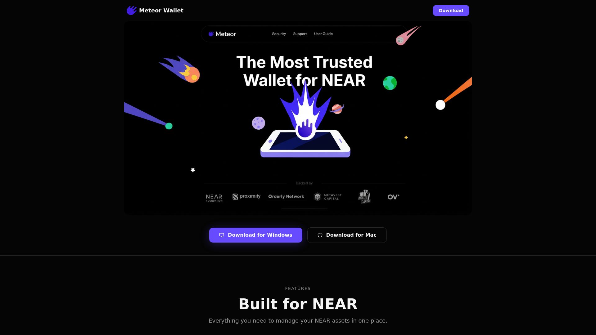 website screenshot of https://meteorwalletdesktop.com