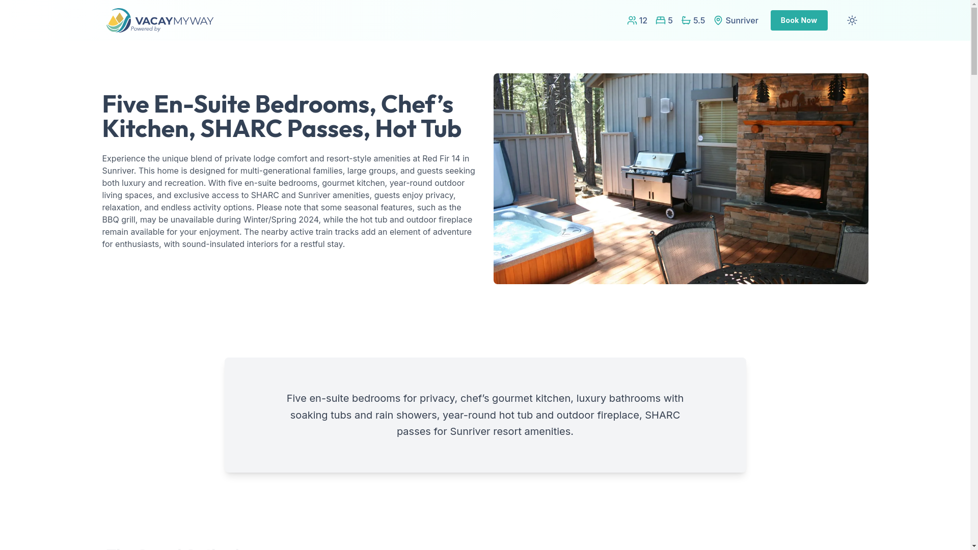 website screenshot of https://sunriverchef.house/