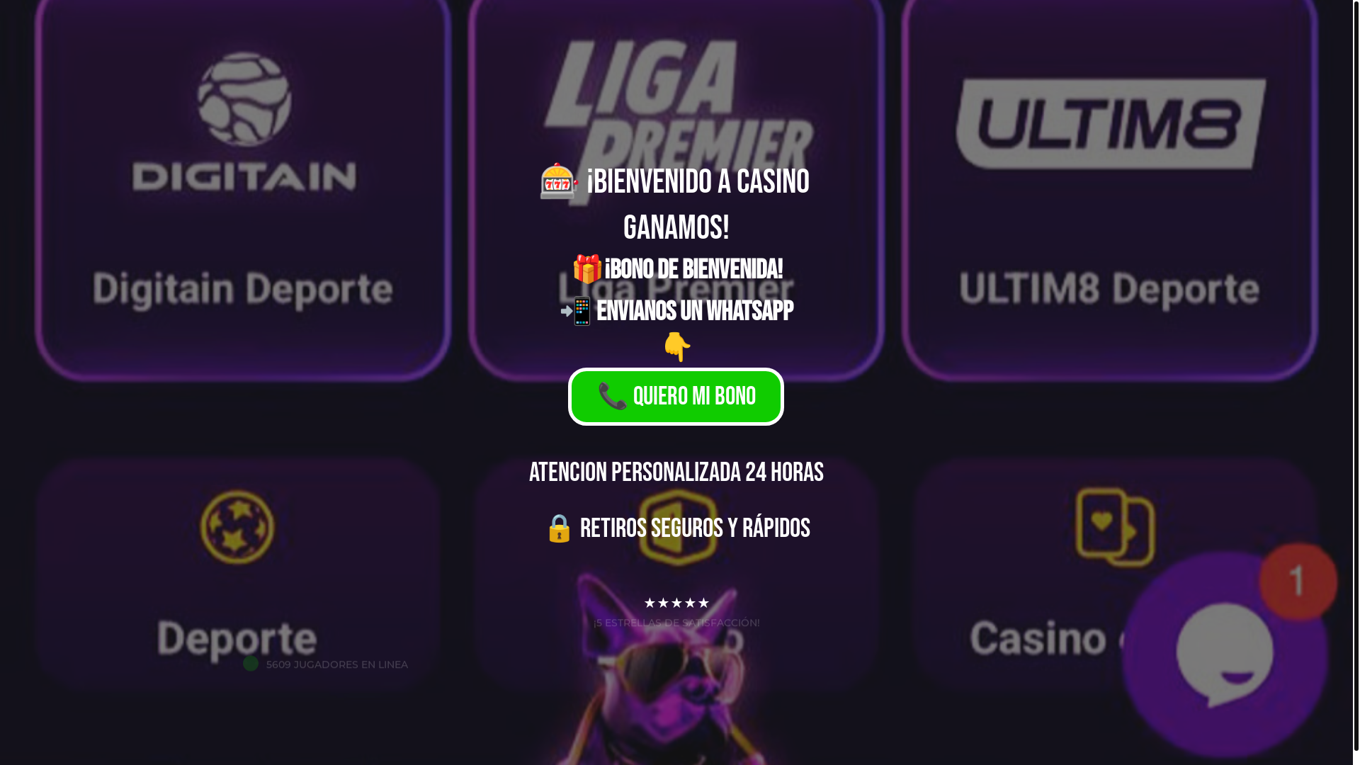 website screenshot of https://ganafortuna.online/