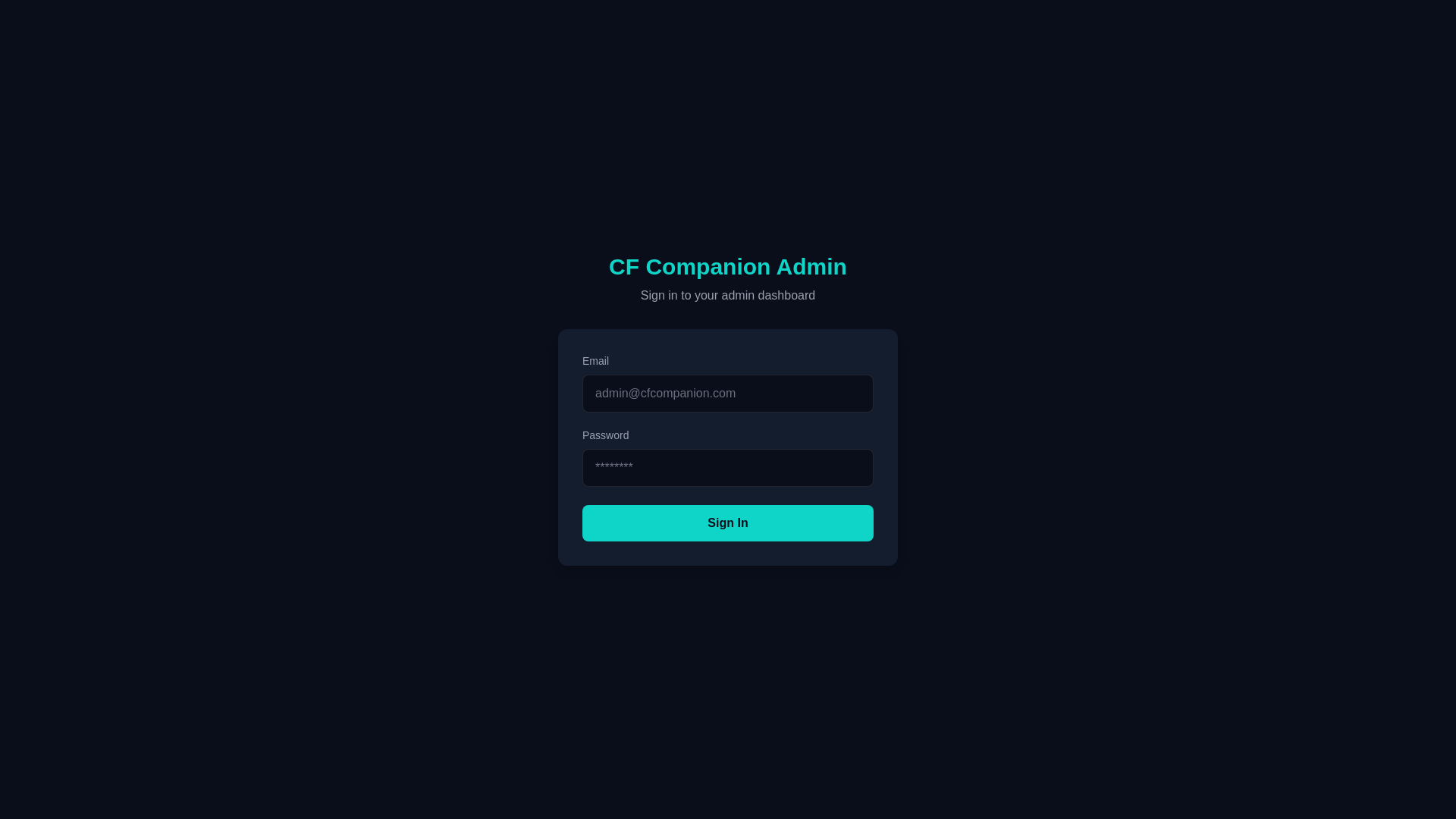 website screenshot of https://cf-companion-admin.pages.dev/