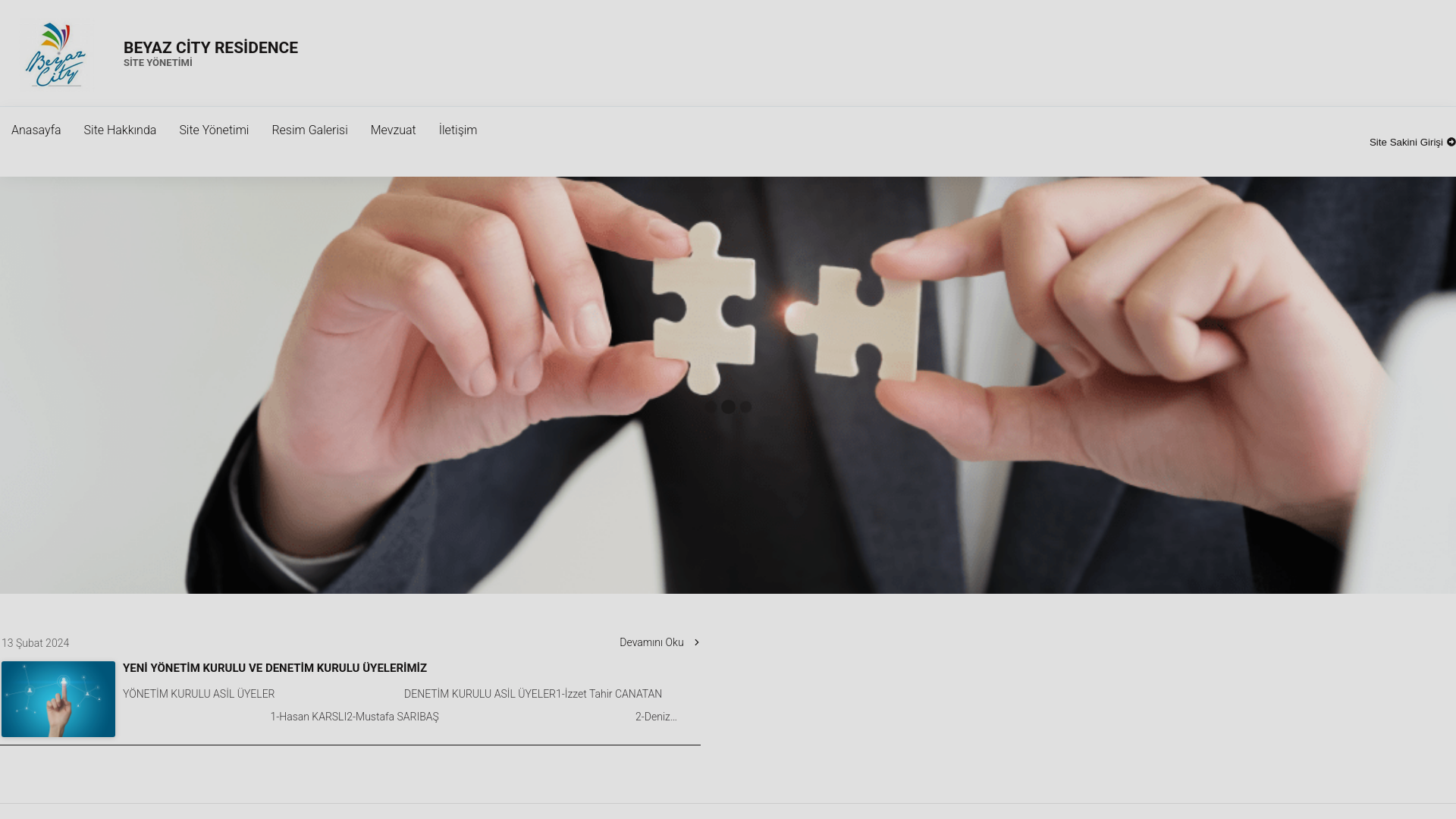 website screenshot of https://beyazcityresidence.net