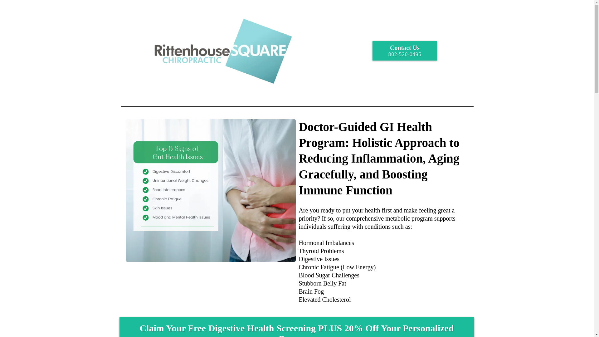 website screenshot of https://rittenhouseguthealth.com/