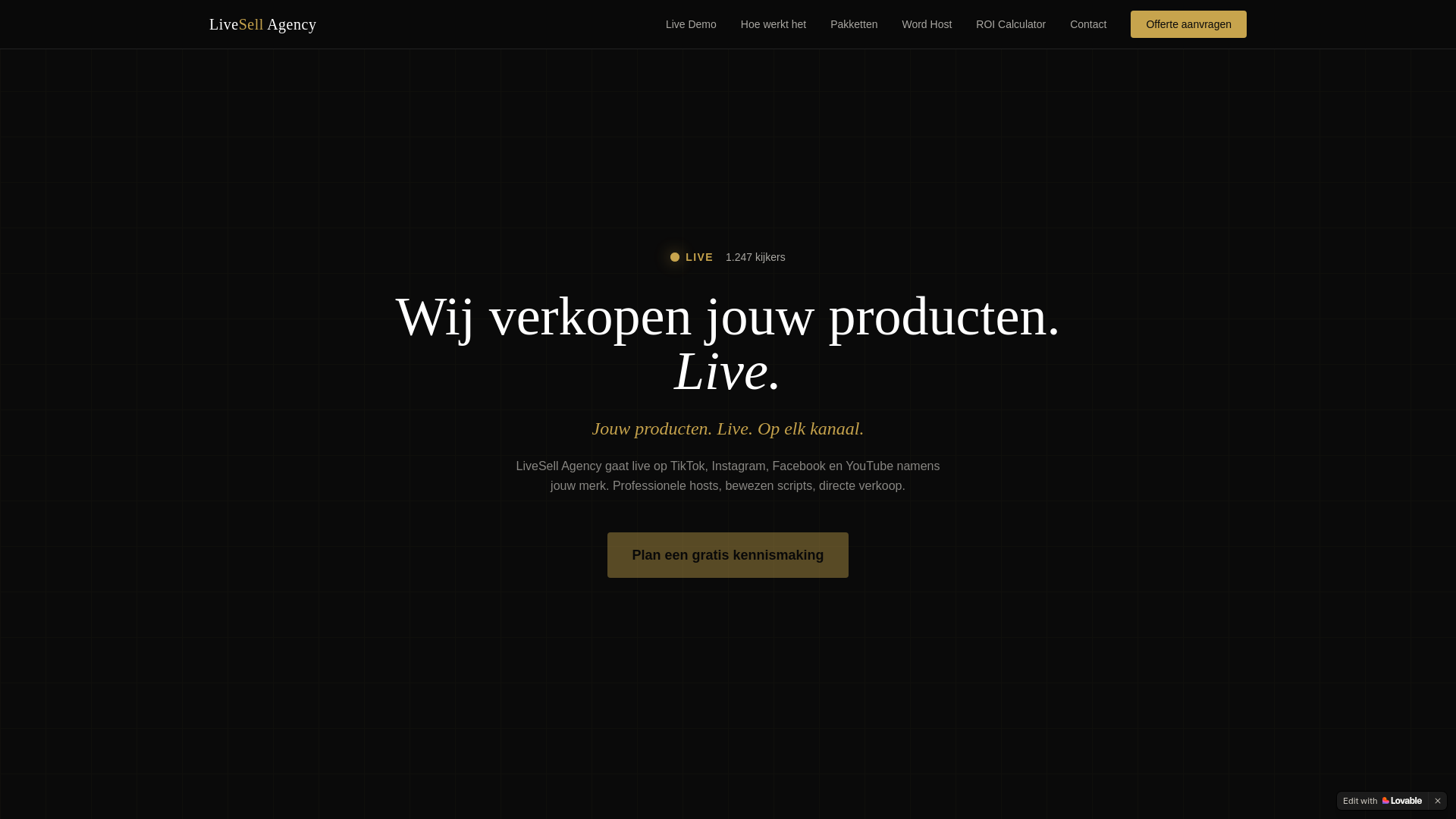 website screenshot of https://livesellagency.com