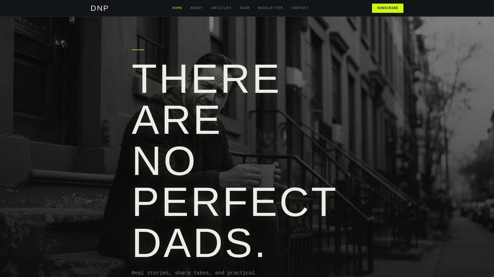 website screenshot of https://dadsnotperfect.com