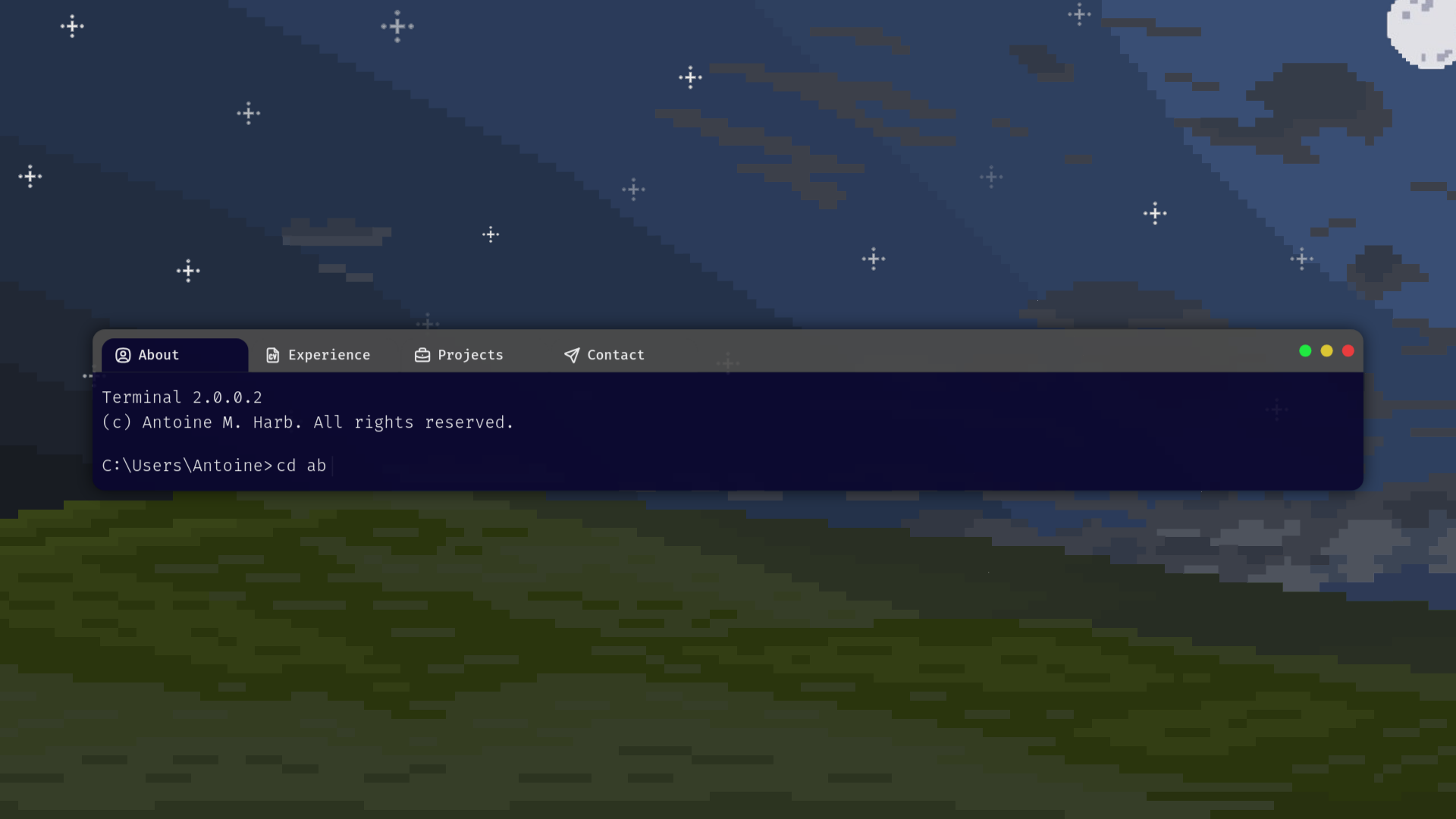 website screenshot of https://antoinemharb.pages.dev/