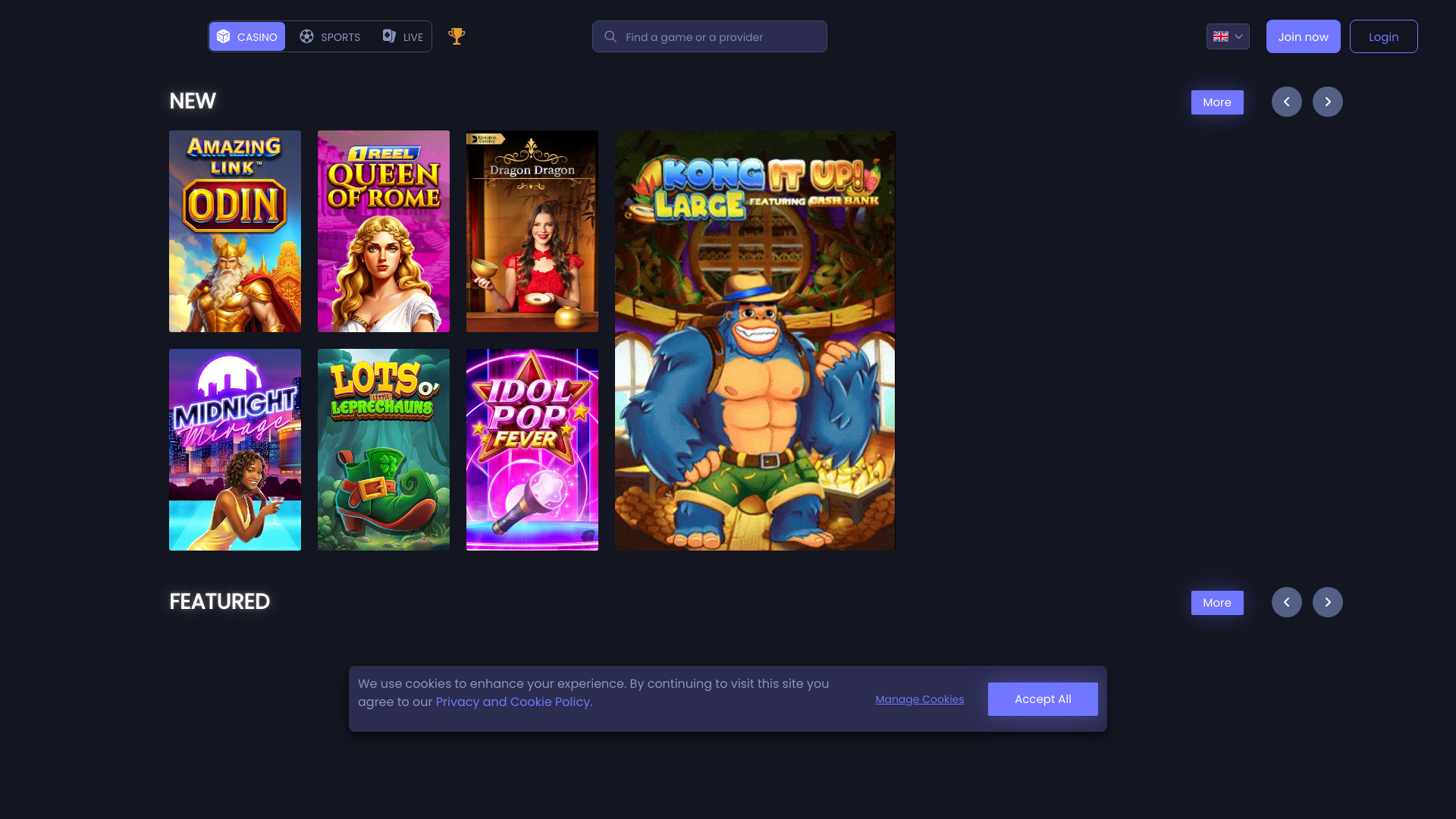 website screenshot of https://betreelscasino.life