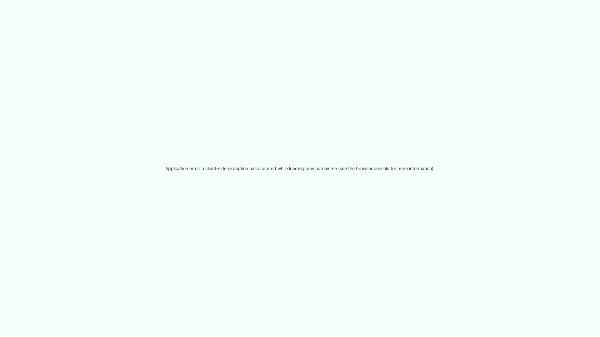 website screenshot of https://aravindrnair.me/