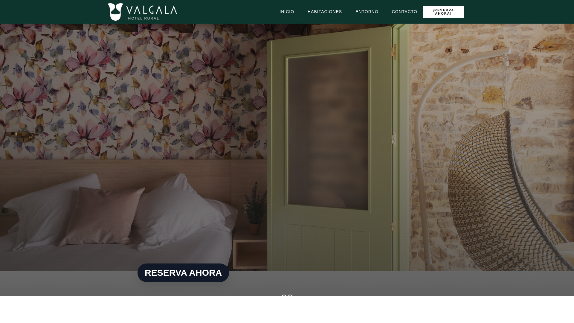 website screenshot of https://valgalahotel.es