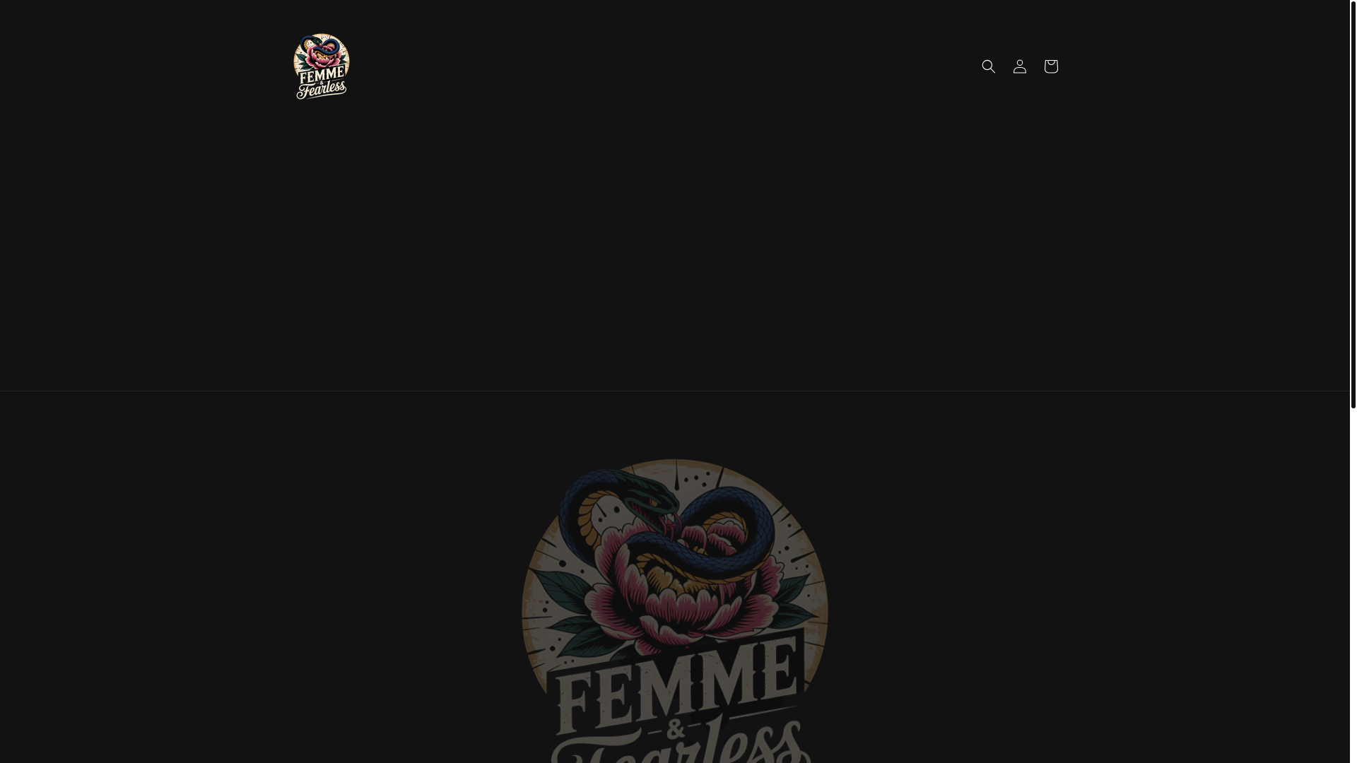 website screenshot of https://femmeandfearlesscoffee.com/