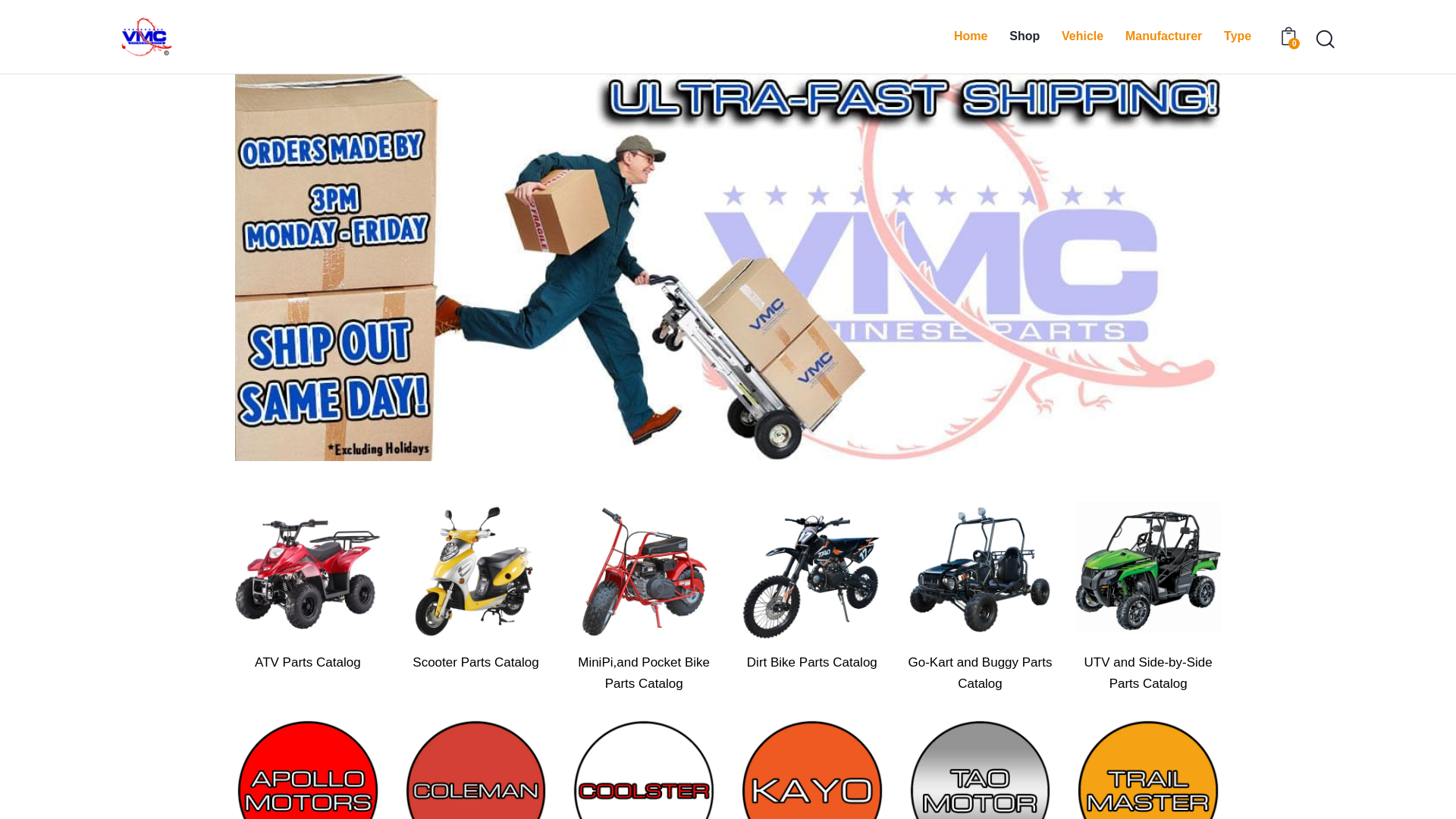 website screenshot of https://vmcaccessories.com