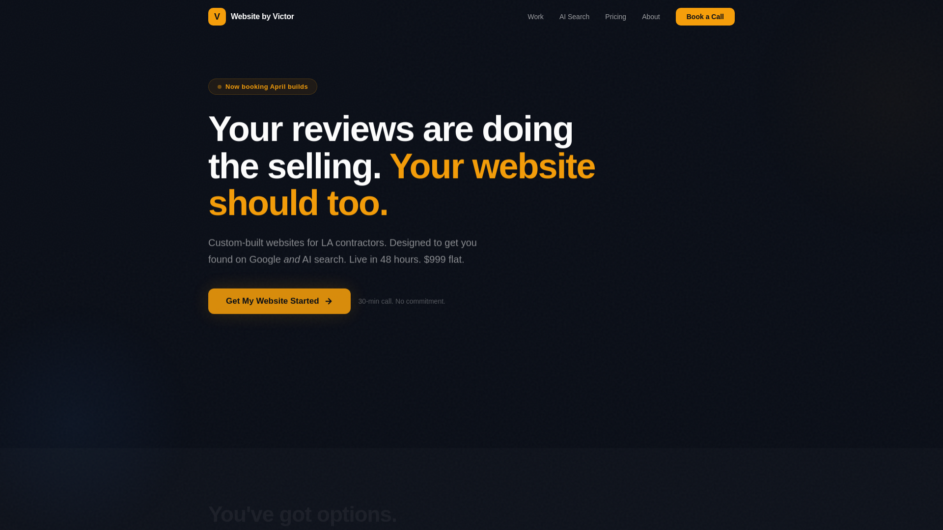 website screenshot of https://websitebyvictor.com