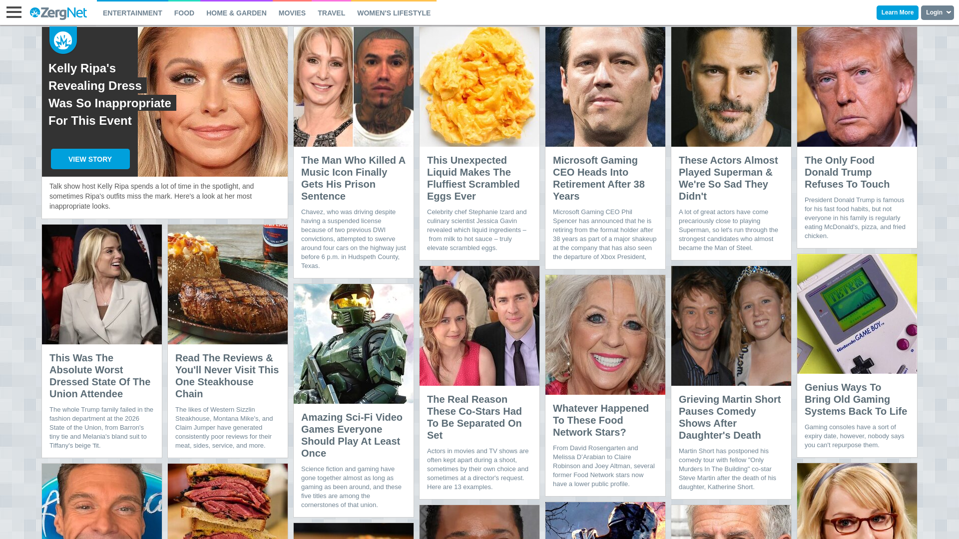 website screenshot of https://zergnet.com/