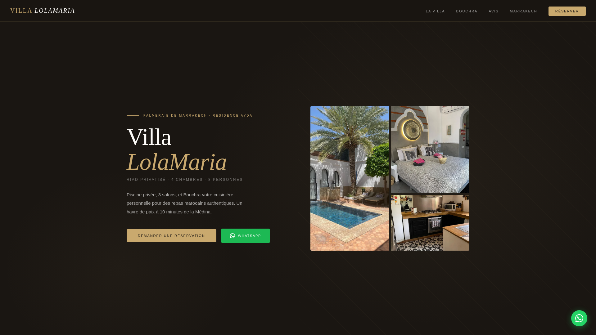 website screenshot of https://villalolamaria.com/