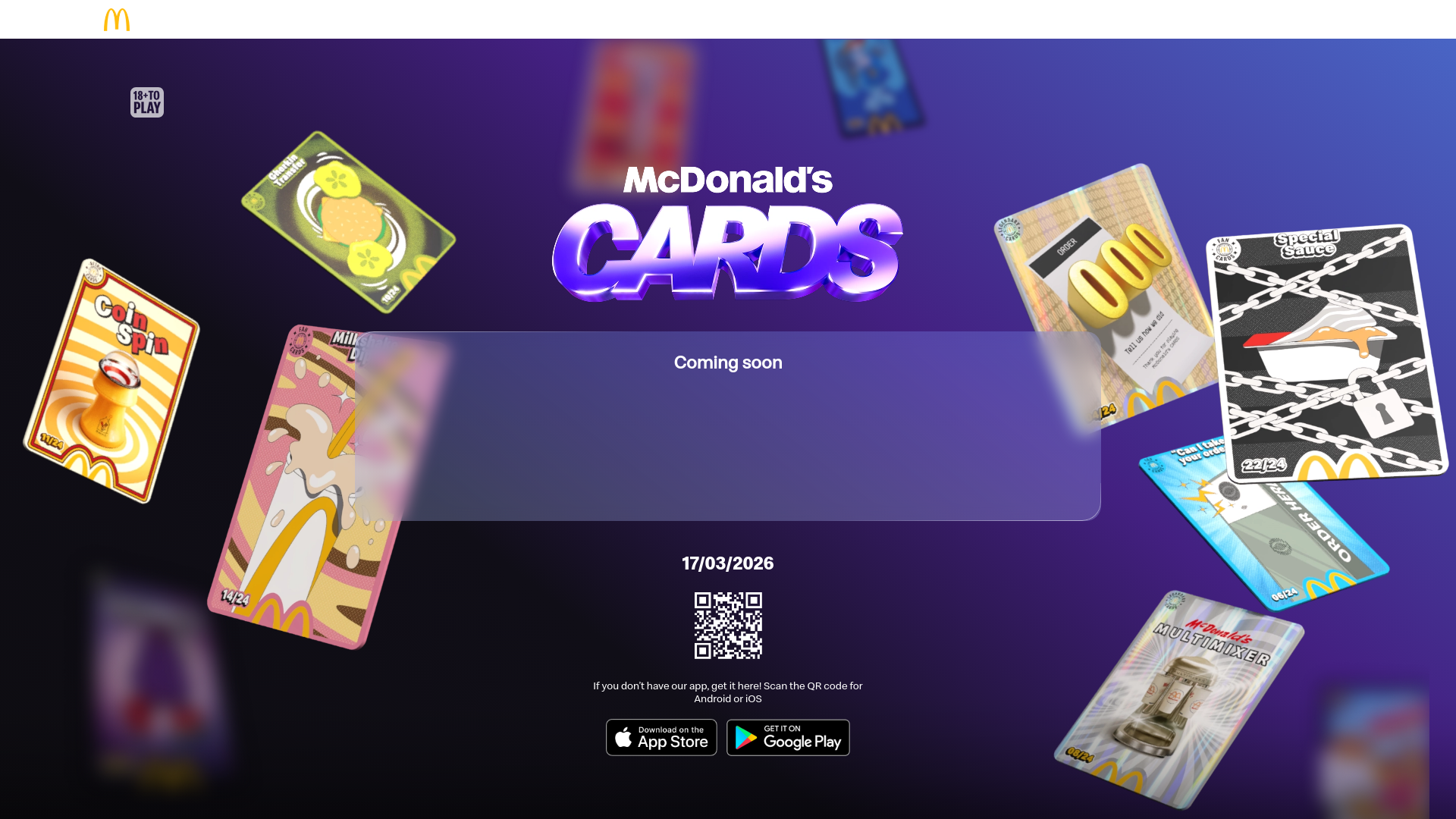 website screenshot of https://mcdonaldscards.co.uk/