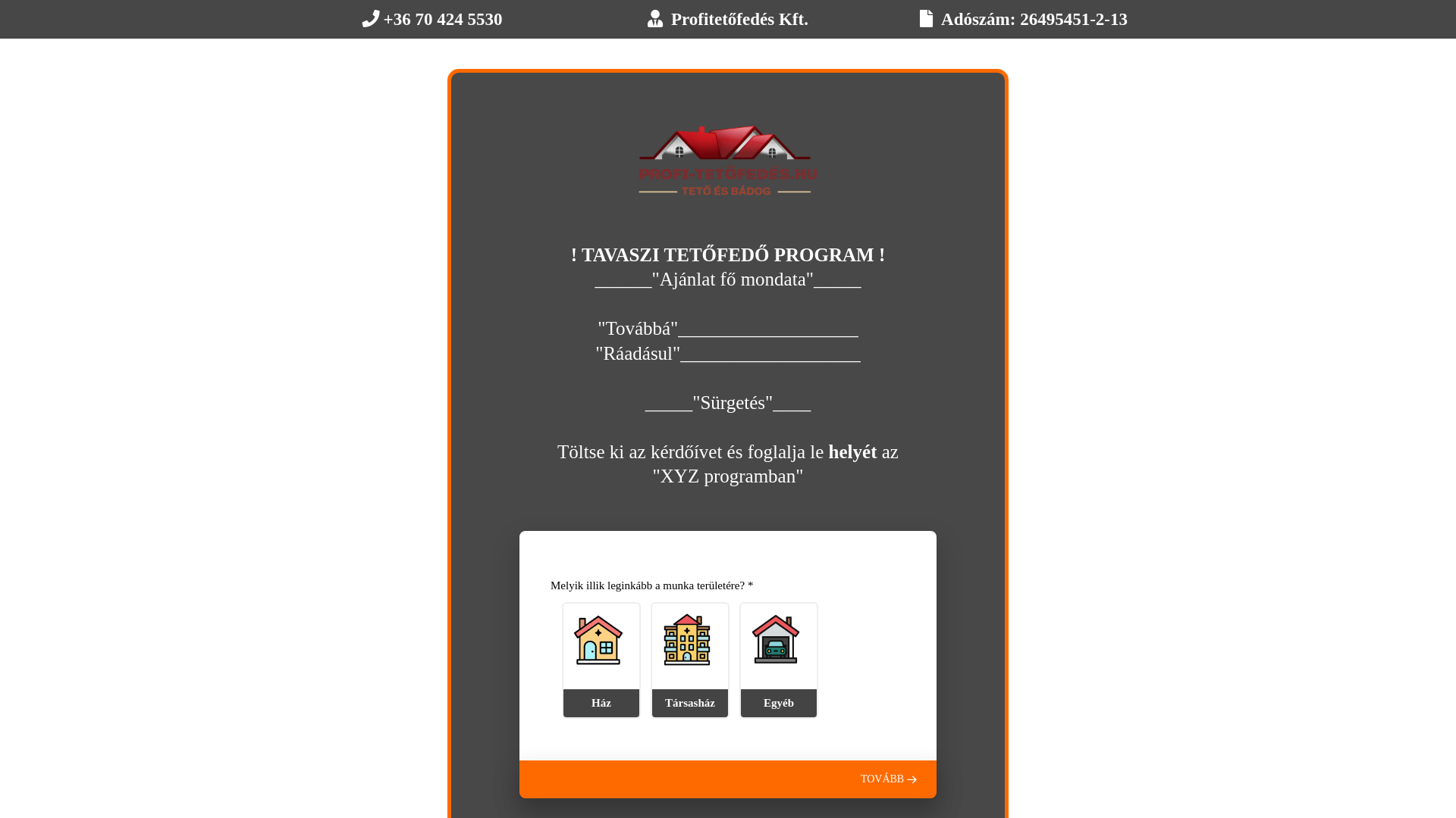 website screenshot of https://profitetofedeskft.hu