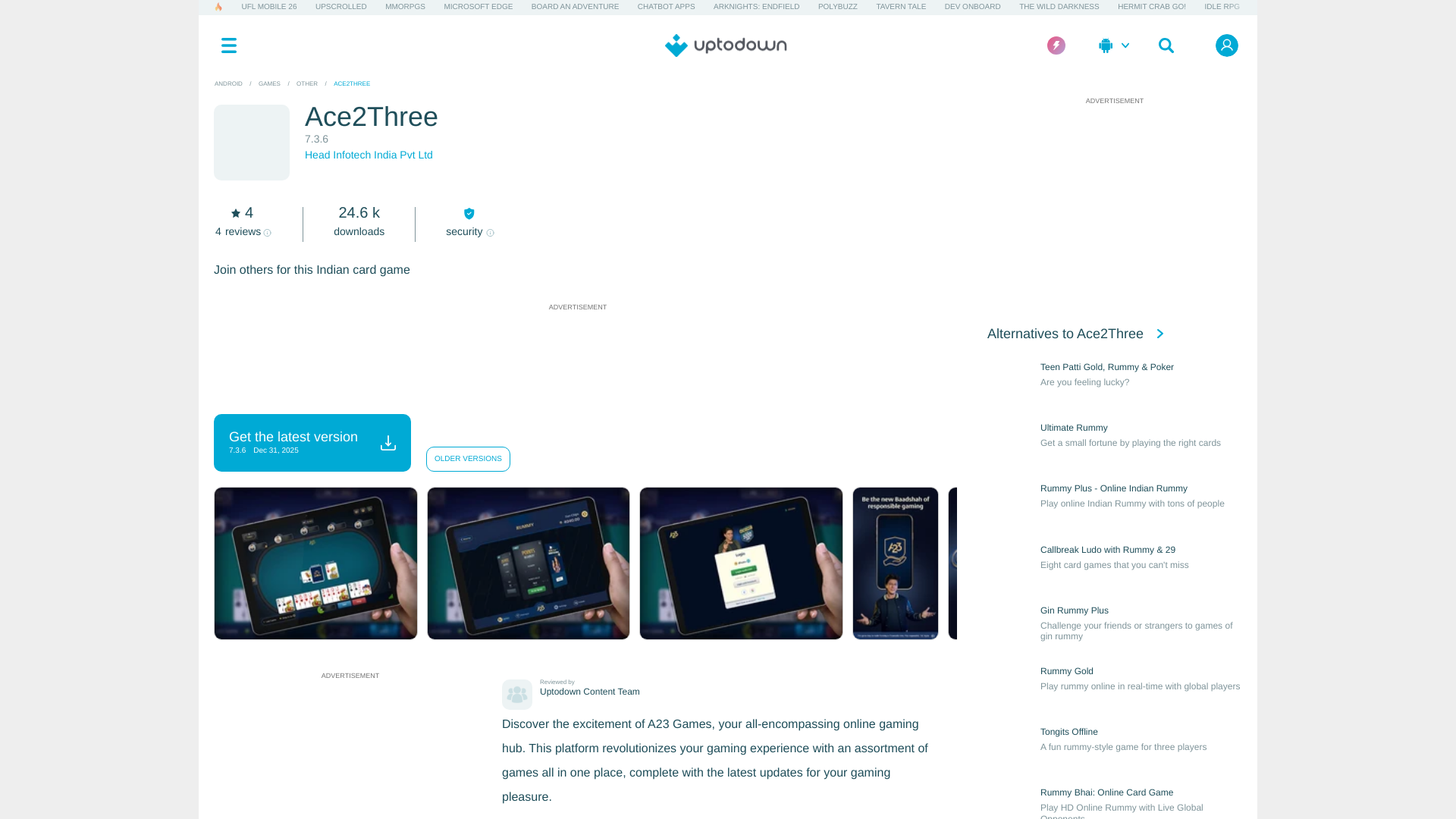 website screenshot of https://ace2three.en.uptodown.com