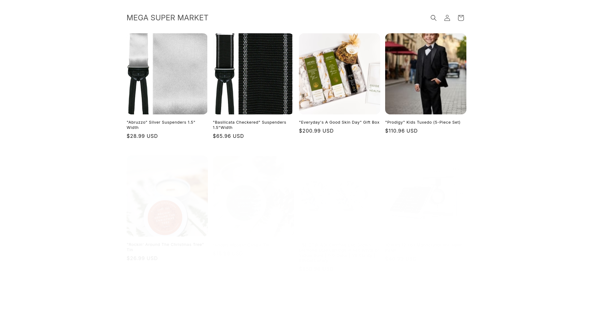 website screenshot of https://megasupermarket.store