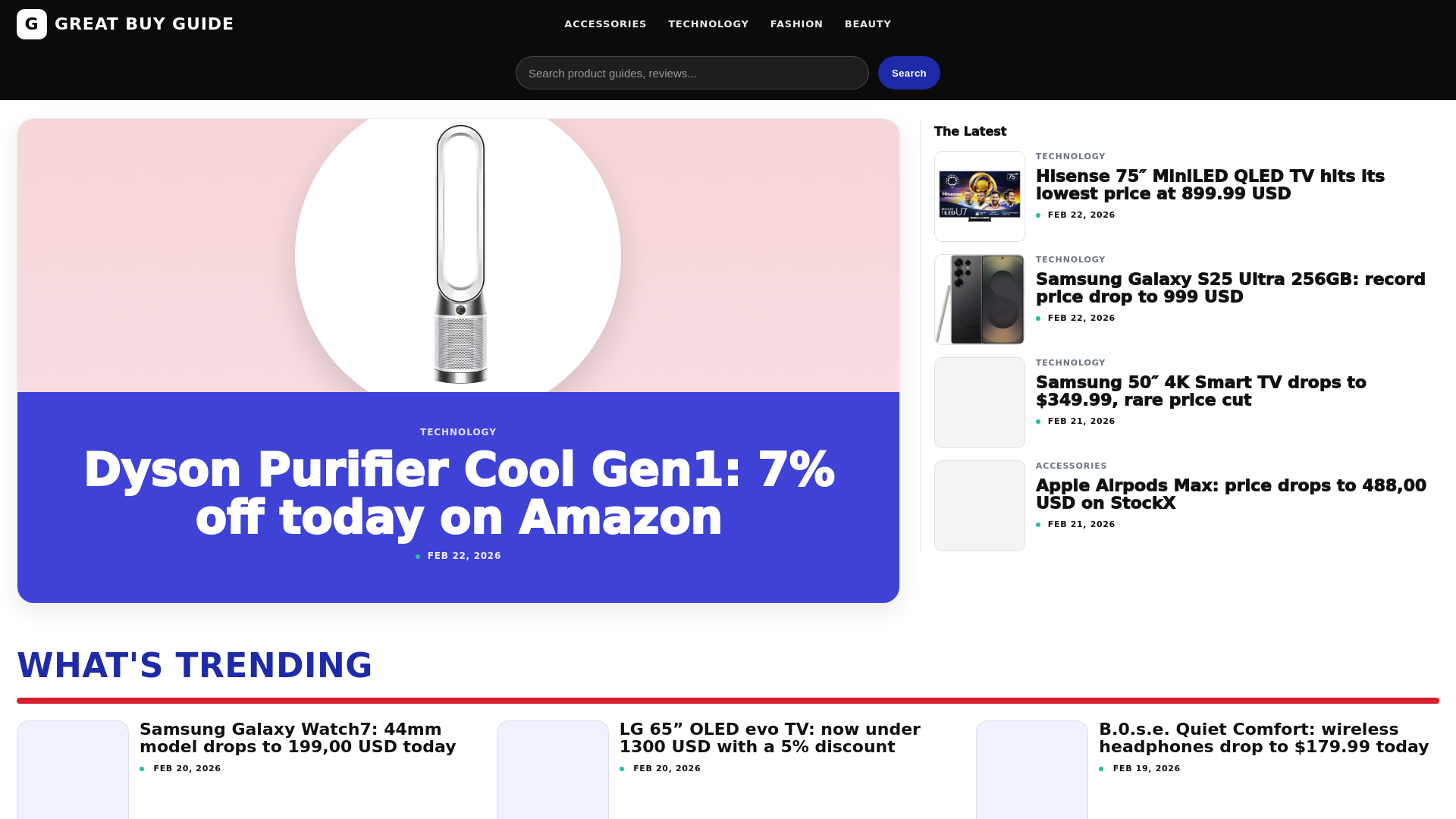website screenshot of https://greatbuyguide.com/