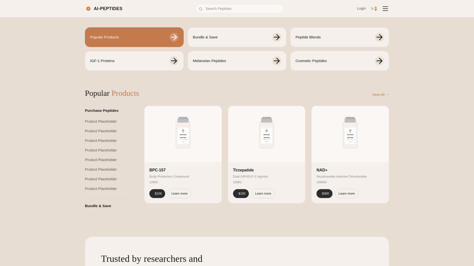 website screenshot of https://peptide-source.co.uk/