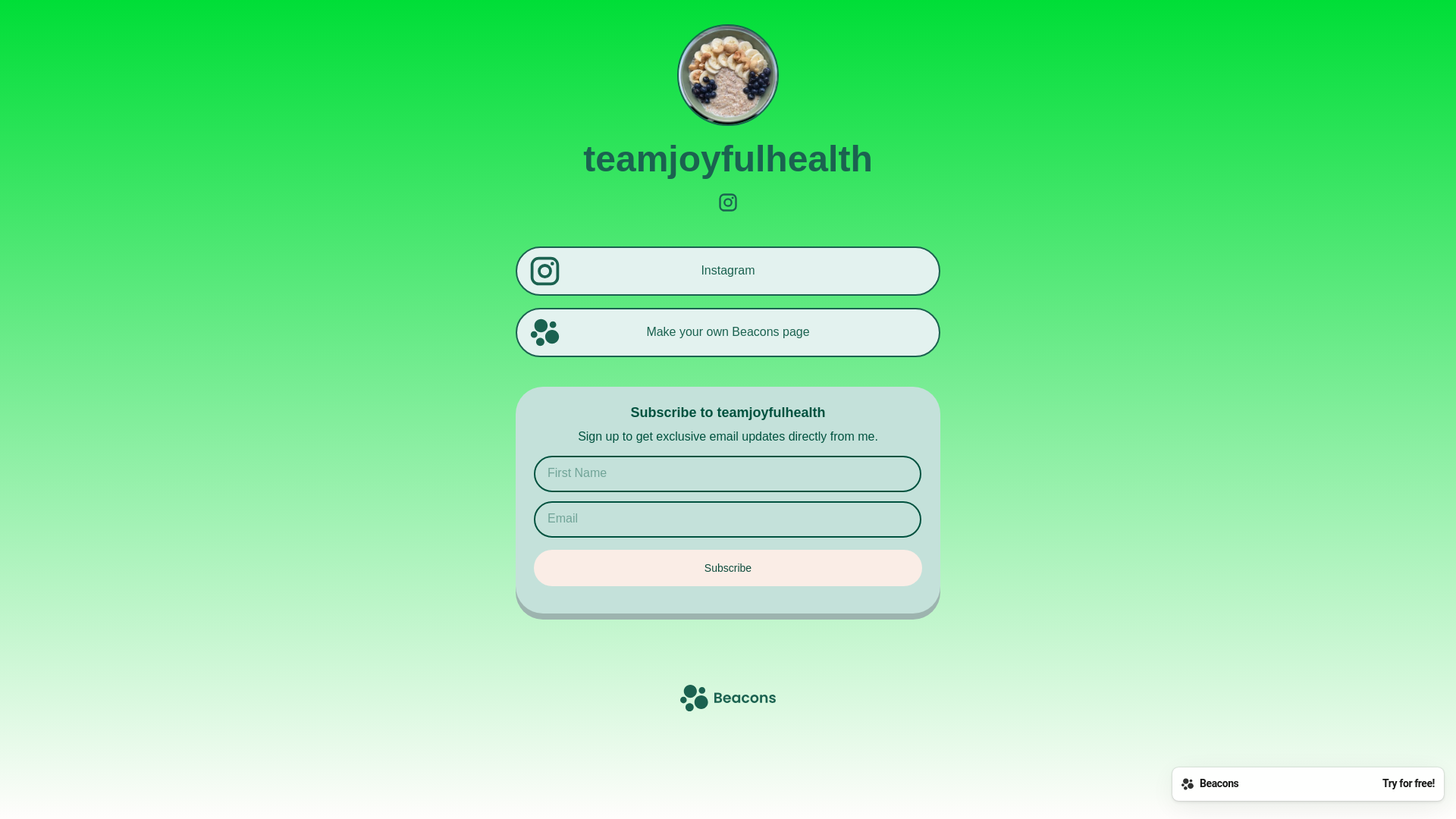 website screenshot of https://teamjoyfulhealth.com/