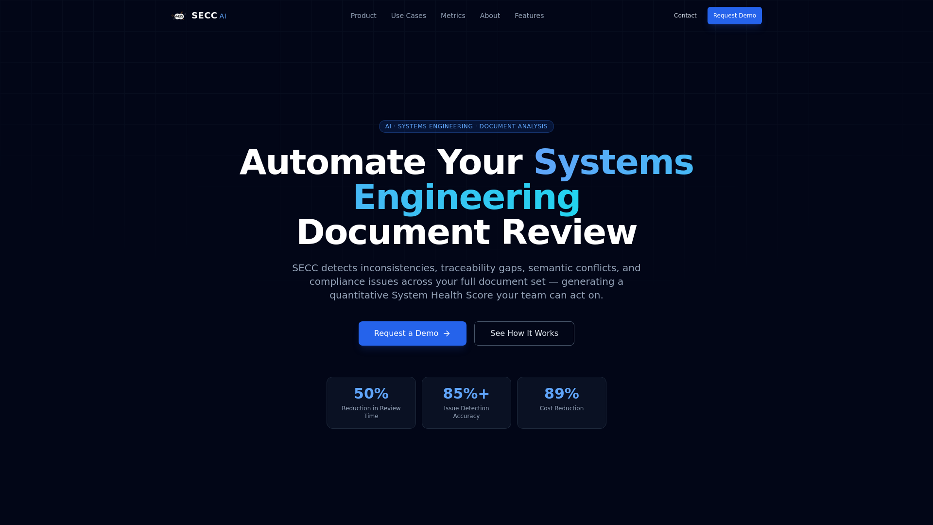 website screenshot of https://seccai.io/