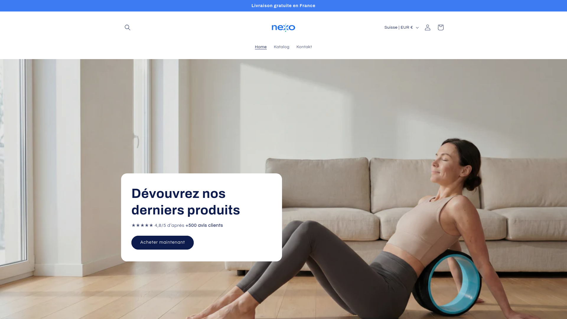 website screenshot of https://getnexo.co