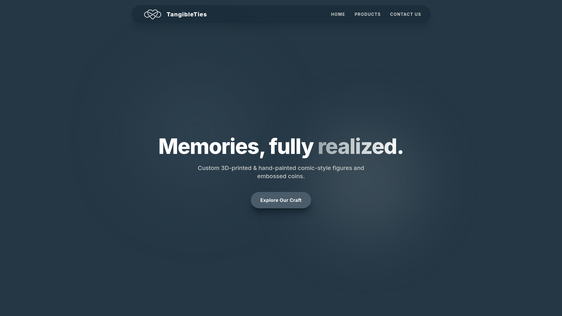 website screenshot of https://tangibleties.in