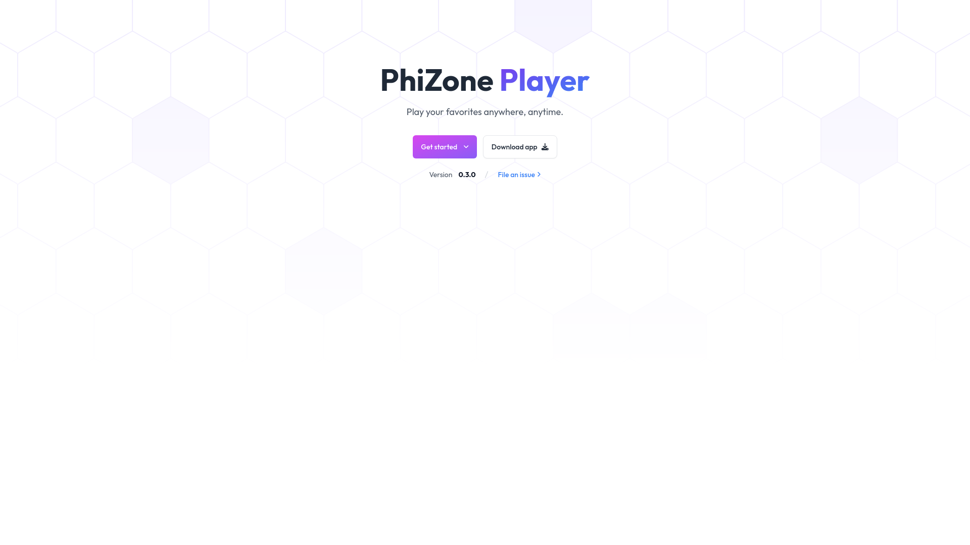 website screenshot of https://phizone-player.pages.dev/