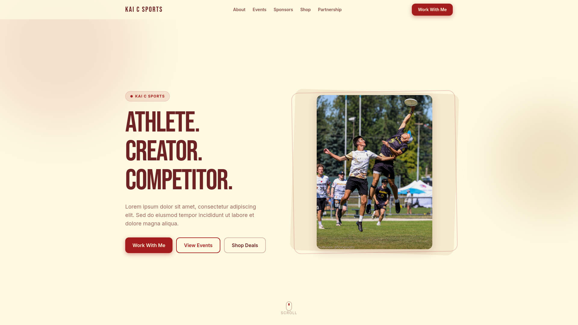 website screenshot of https://kaicsports.com