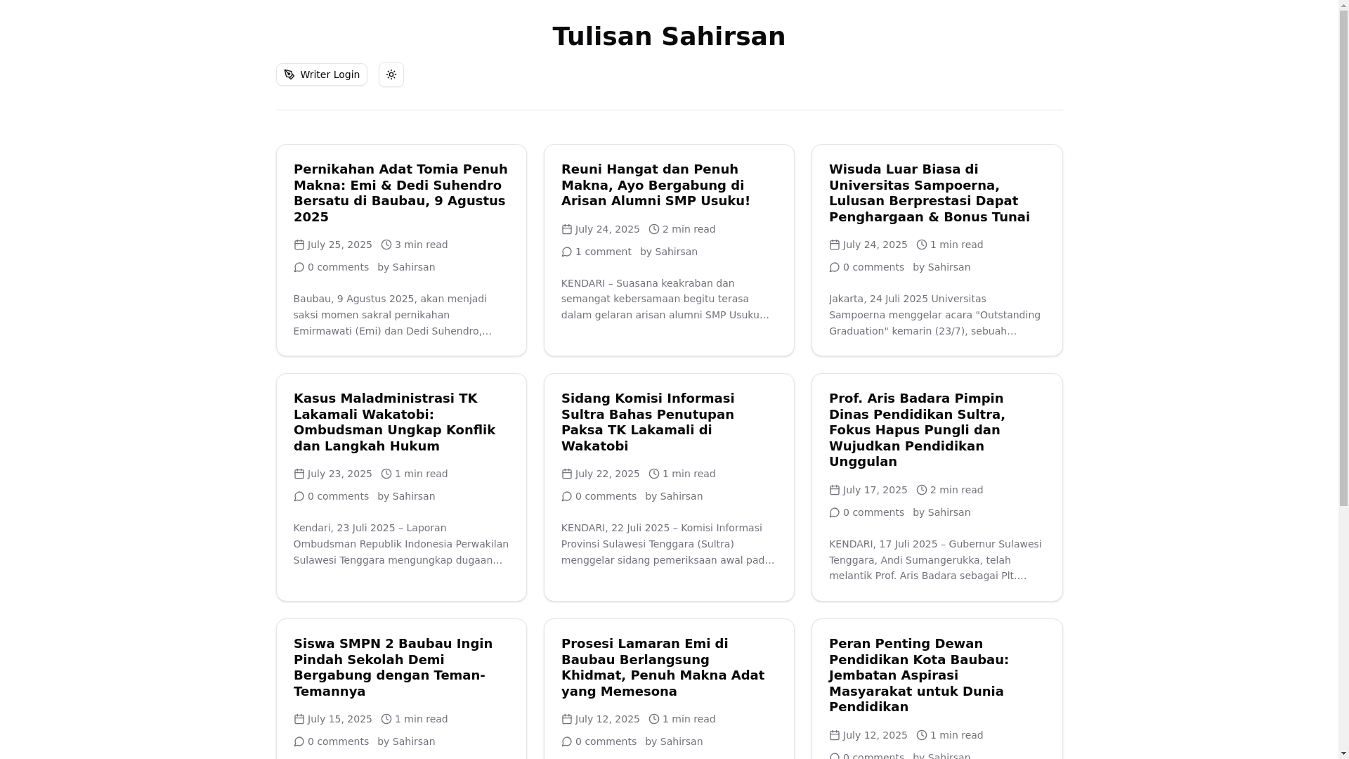 website screenshot of https://sahirsan.com/