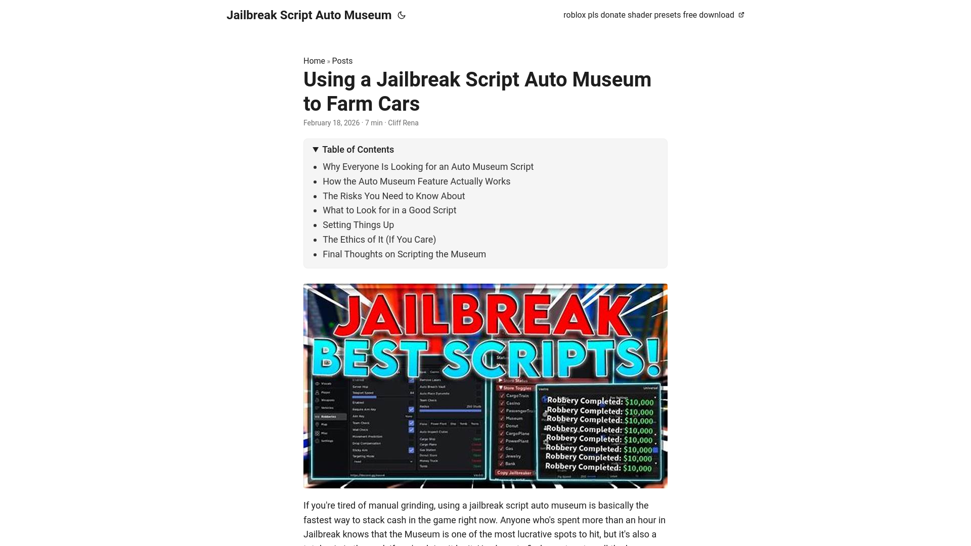 website screenshot of https://jailbreak-script-auto-museum.pages.dev/