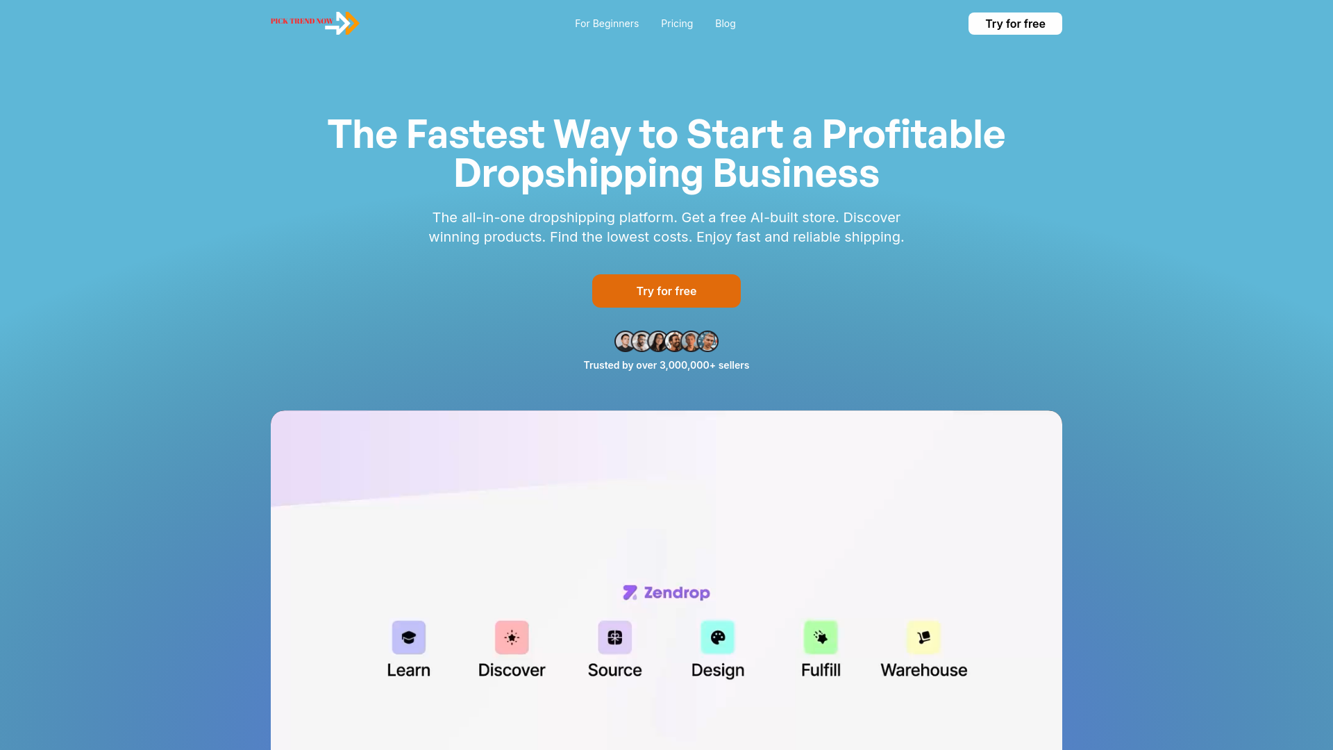 website screenshot of https://picktrendnow.pro/