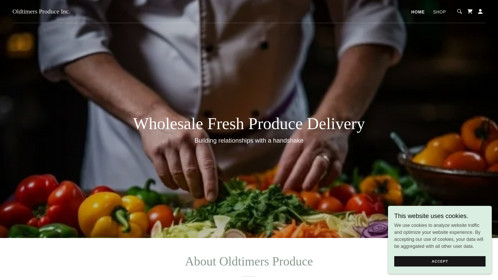 website screenshot of https://oldtimersproduce.com/