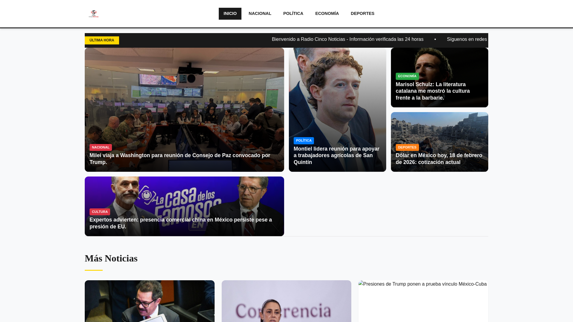 website screenshot of https://radiocinconoticias.pages.dev/