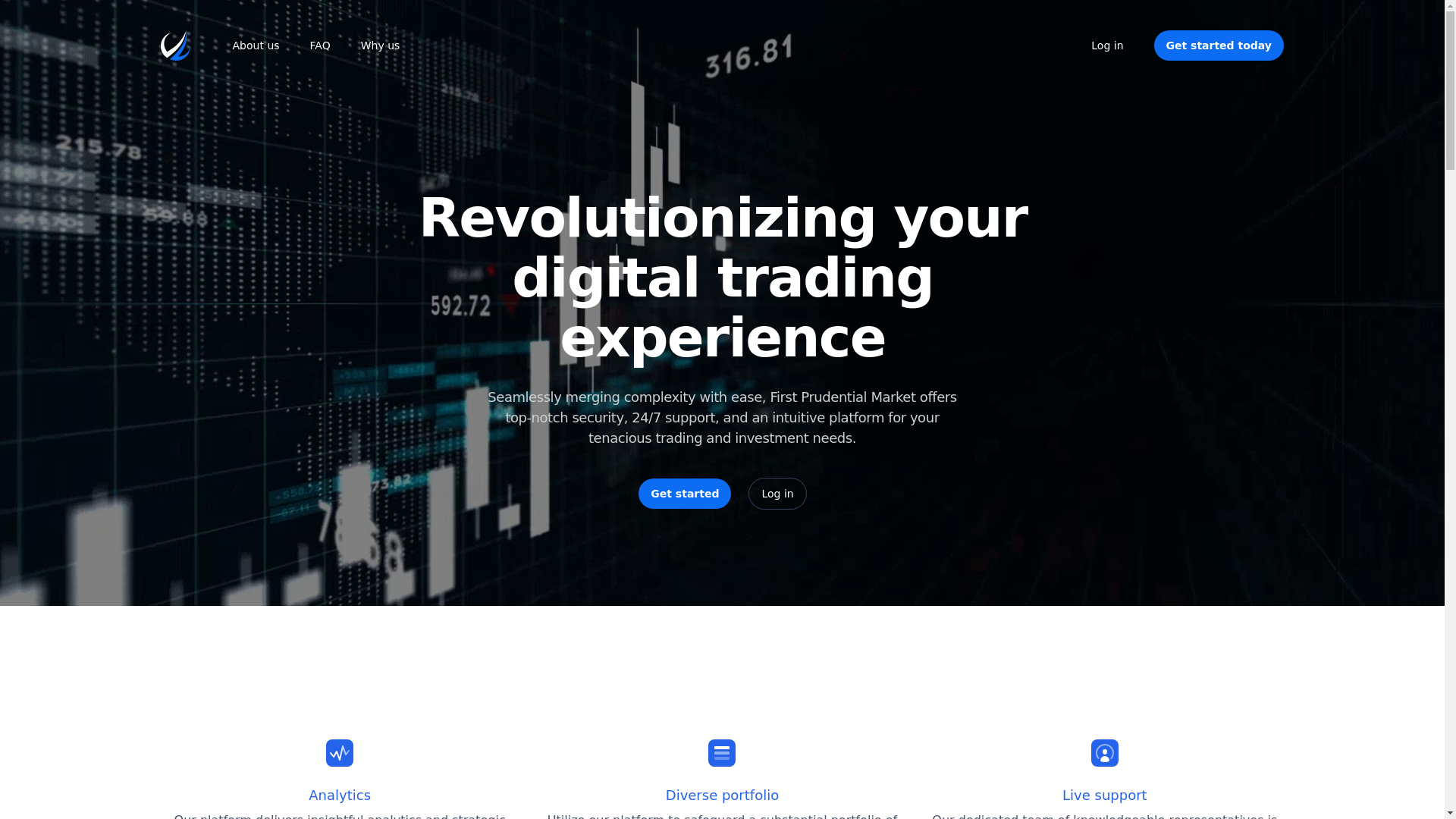 website screenshot of https://firstprudentialmarket.net/