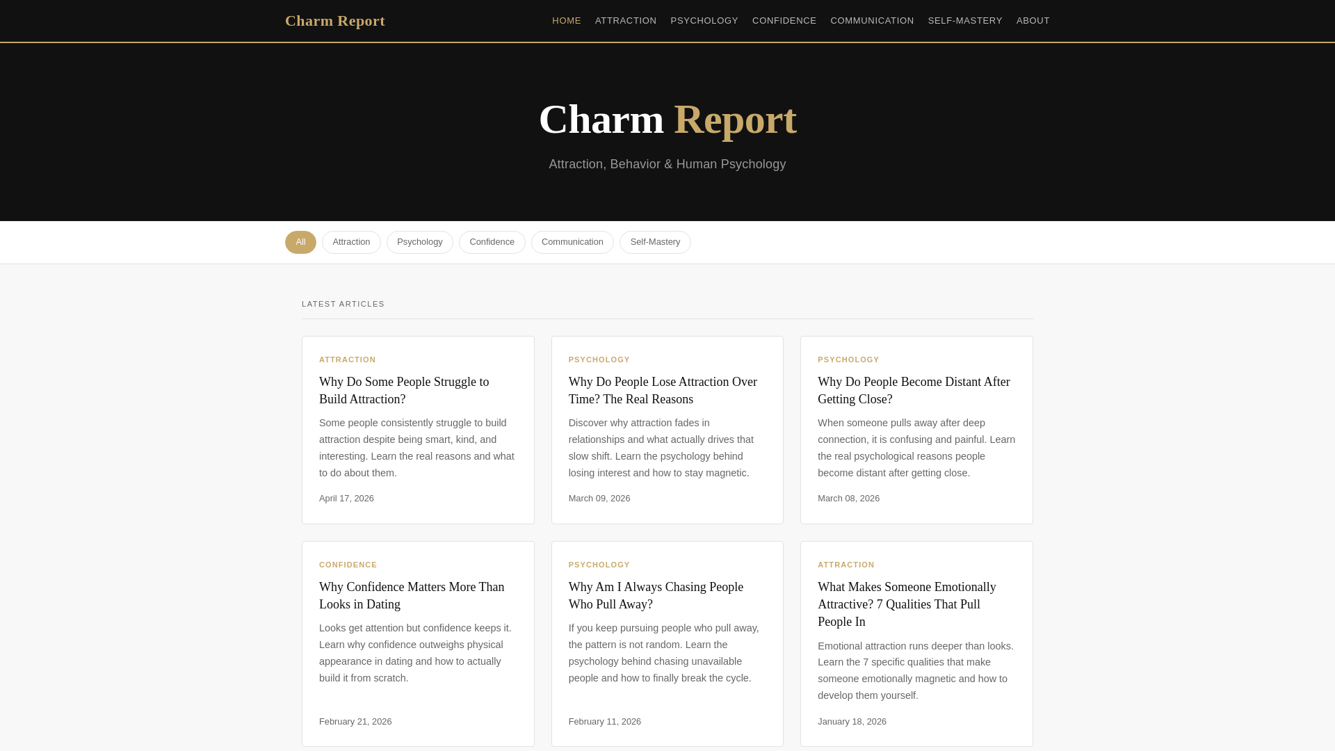 website screenshot of https://charmreport.com/