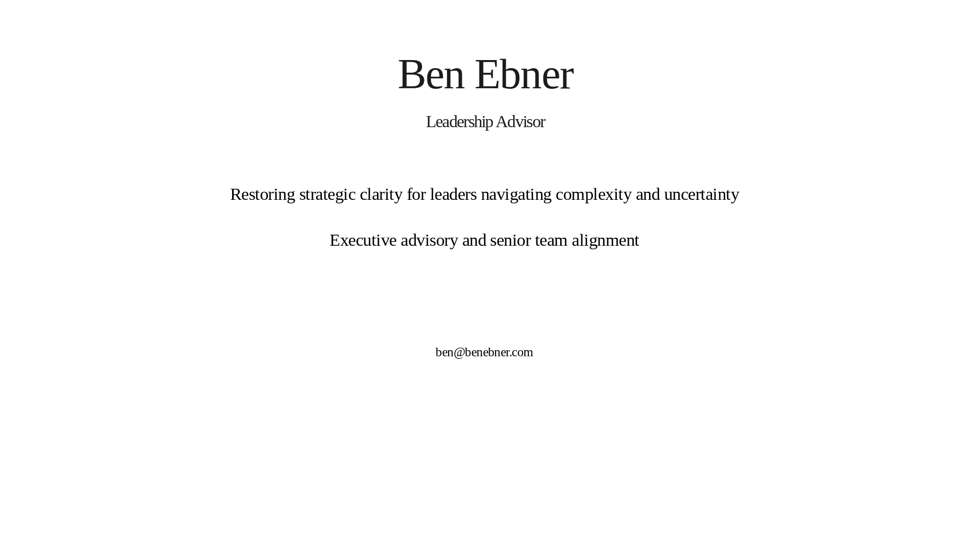 website screenshot of https://benebner.com/