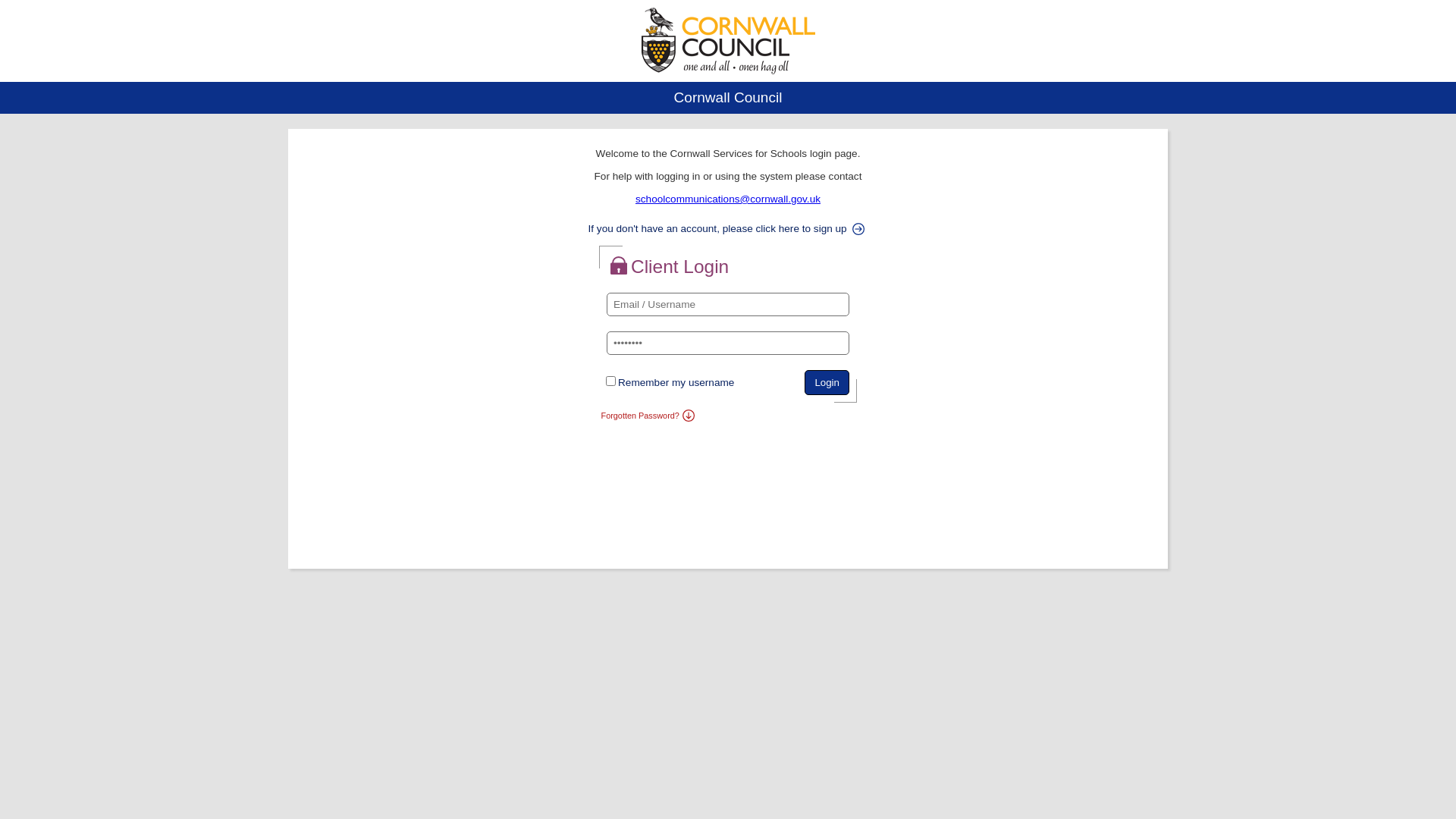 website screenshot of https://schools.cornwall.gov.uk/A185039?source=Bulletin&guid=38564C07-7442-4629-BB81-36E7C30459FC